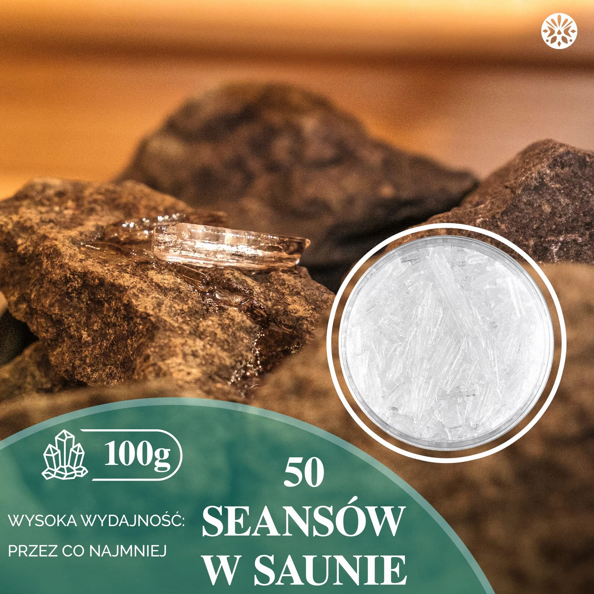 Menthol Crystals 100g LoWell® czysta mięta napar do sauny torebki zamykane Mentol