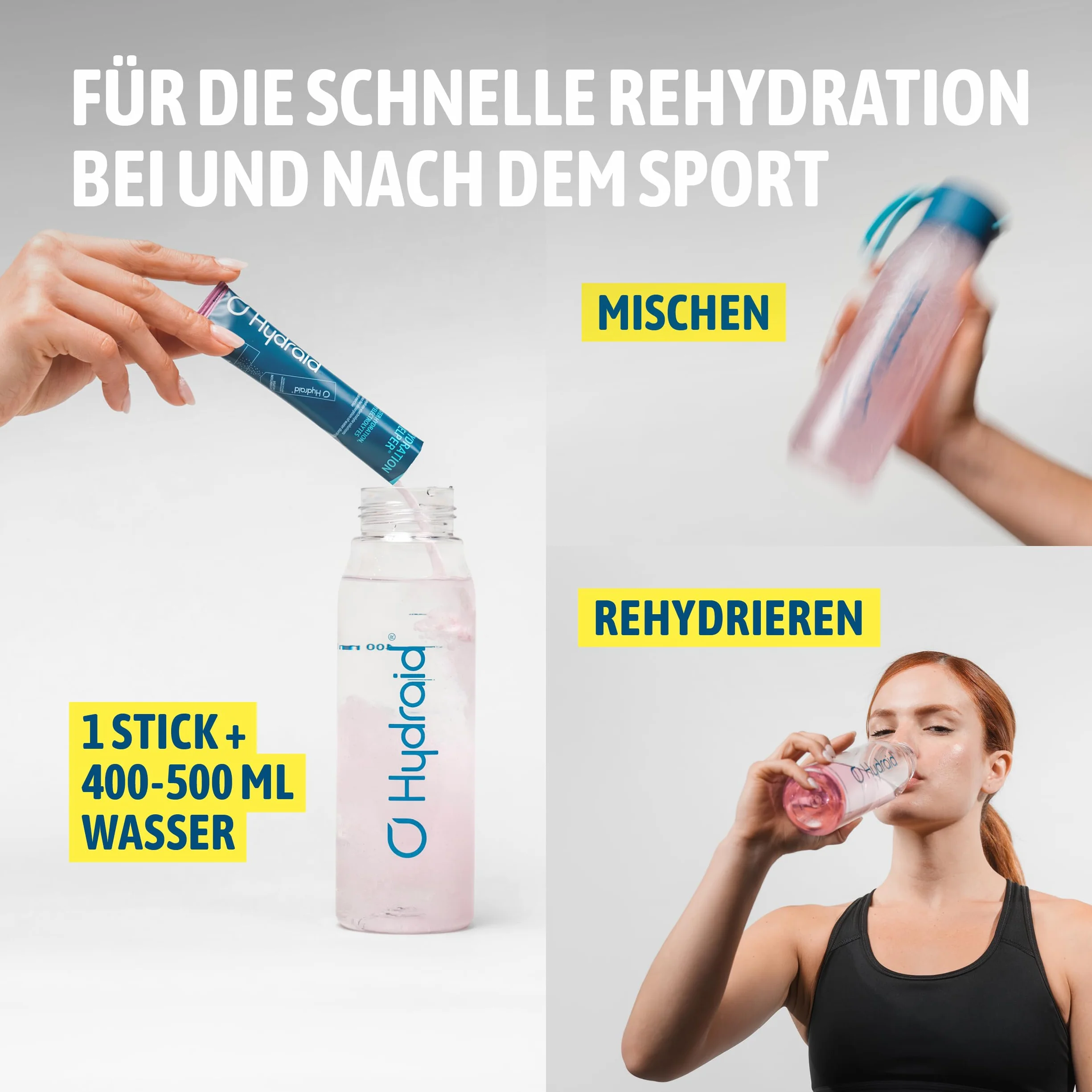 Hydraid Hydration Helper BOSCO OWOCE - proszek elektrolitowy z elektrolitem 1118 mg dla sportu i szybkiego powrotu do zdrowia - 25 saszetek o smaku jagód