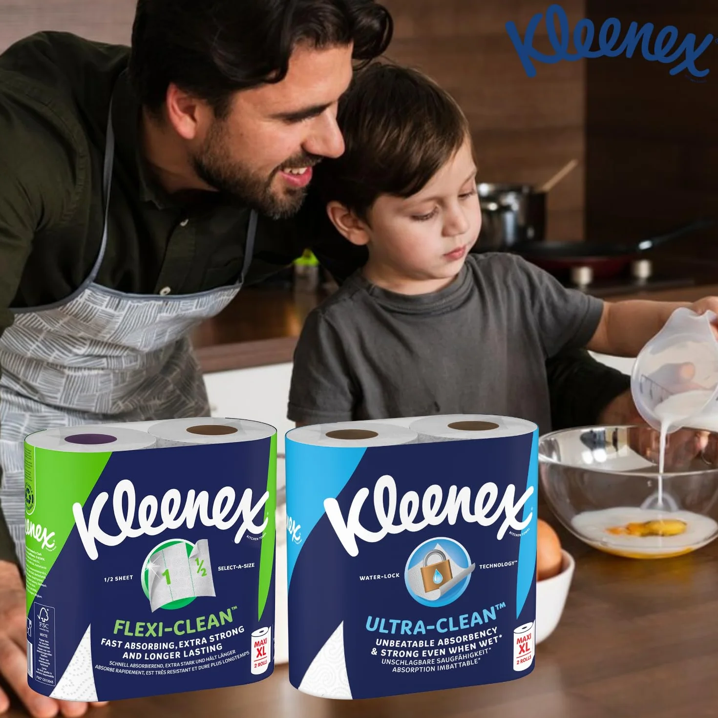 Kleenex® rolka kuchenna Ultra Clean™, 6 wałków kuchennych Maxi XL (= 9 rolek), niezrównana chłonność i wytrzymałość ręczniki kuchenne – 100% opakowanie do recyklingu
