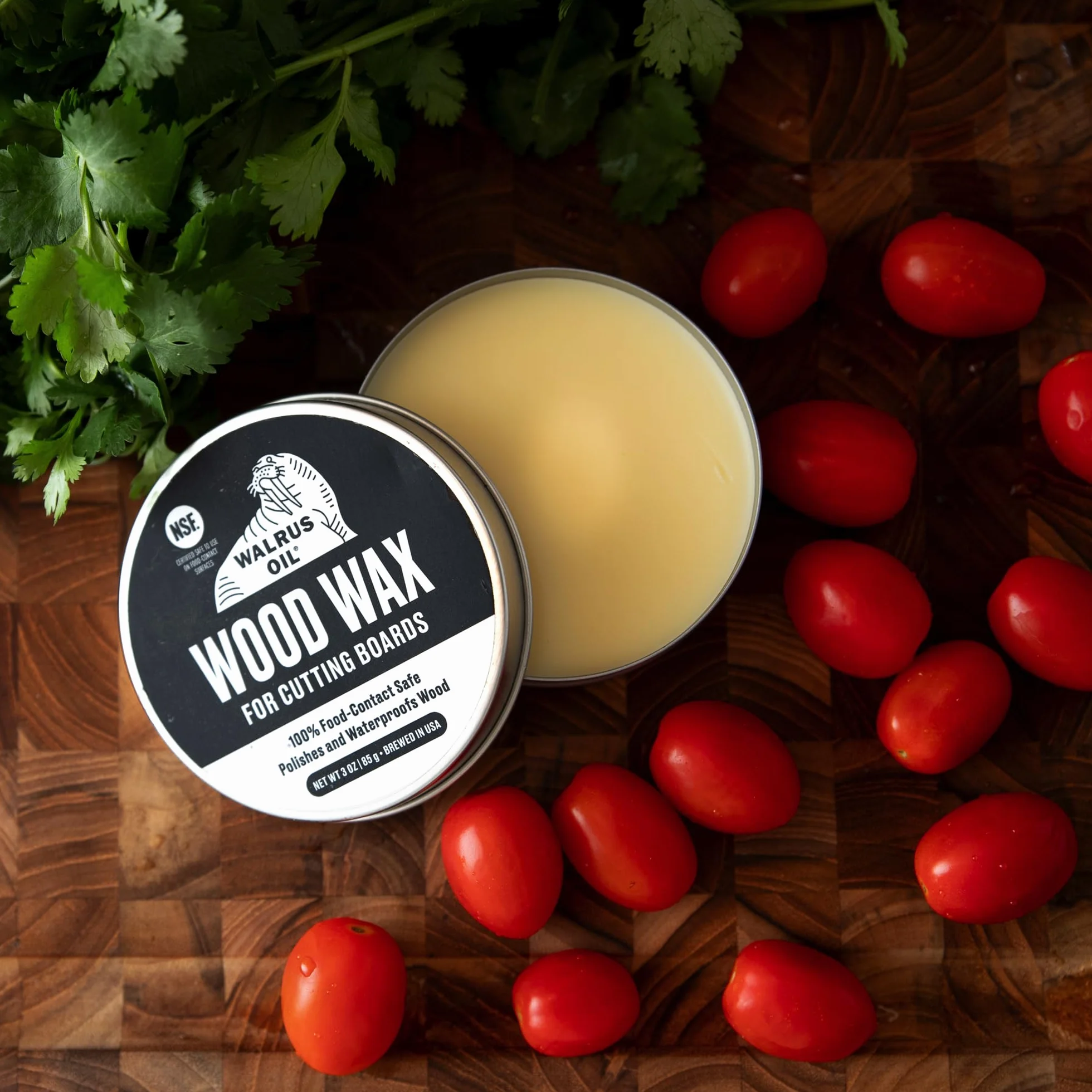 WALRUS OIL - Holzwachs, 85 g Dose, FDA lebensmittelecht, Schneidebrettwachs und Brettcreme