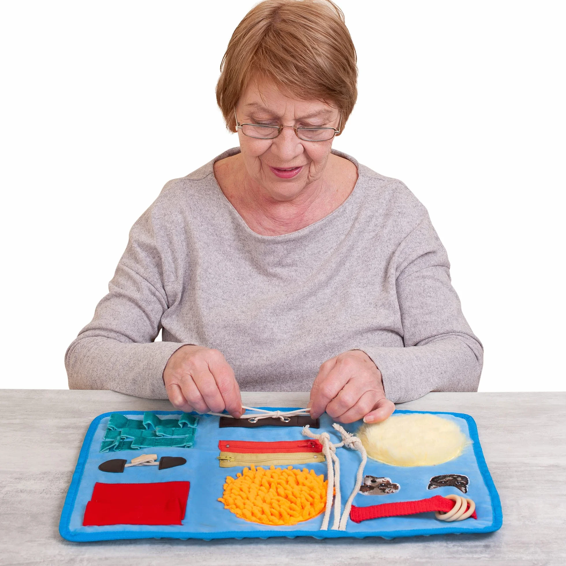 ODOXIA Koc Fidget na demencję, uspokajające i uspokajające ćwiczenia demencji dla seniorów, produkty z demencji dla osób starszych, koc z demencją, pomaga chorobie Alzheimera, demencji, zespołowi