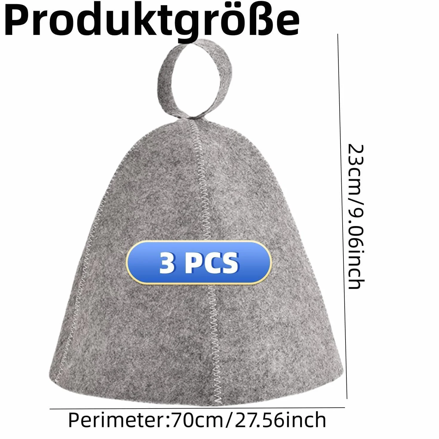 Filcowy kapelusz do sauny, 3 sztuki, filcowy kapelusz do sauny, filcowy kapelusz do sauny, czapka filcowa, czapka do sauny, akcesoria do sauny, nakrycie głowy dla kobiet i mężczyzn, ochrona głowy