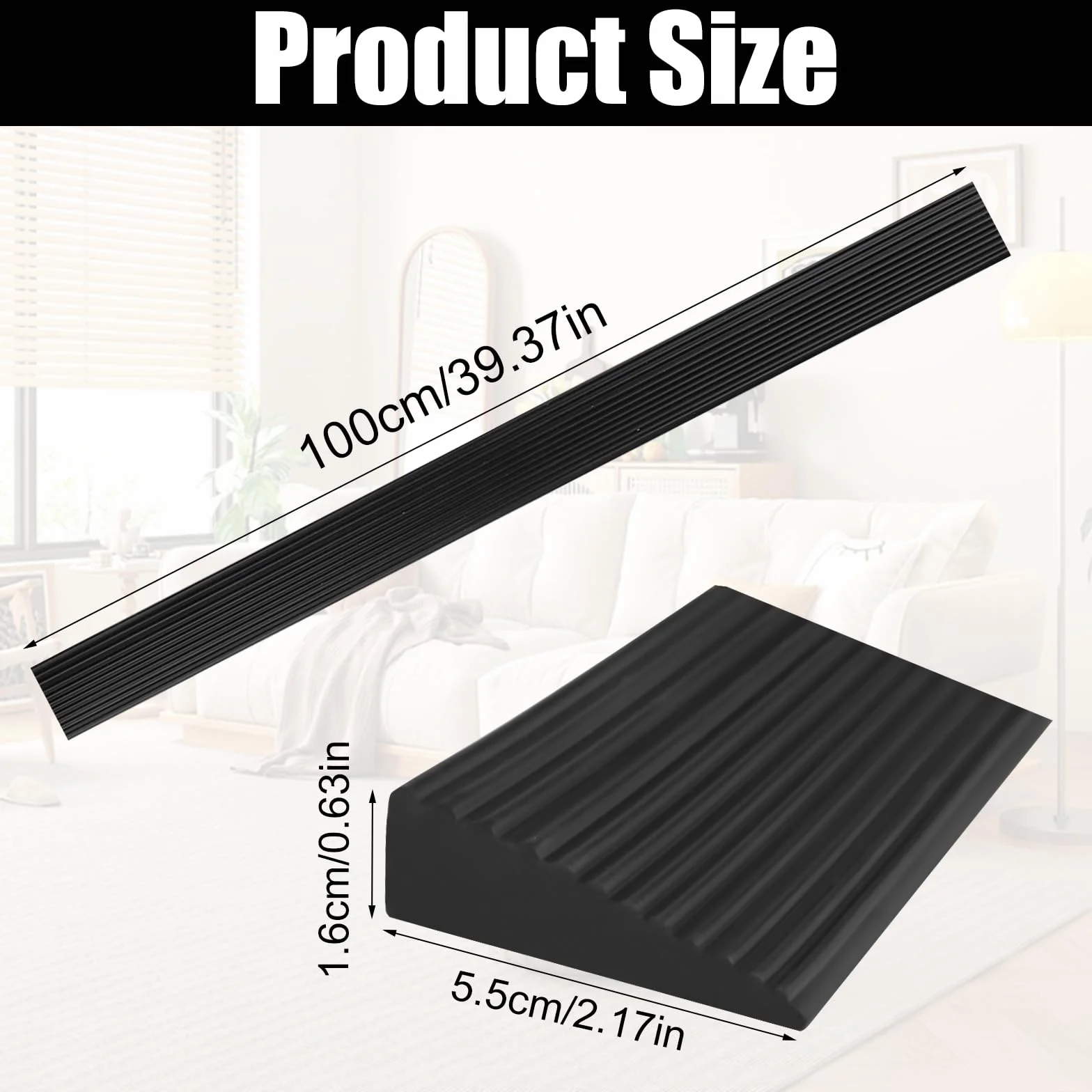 Rampa Progowa PCW Antypoślizgowa 100 x 5,5 x 1,6 cm Do Wózka Inwalidzkiego