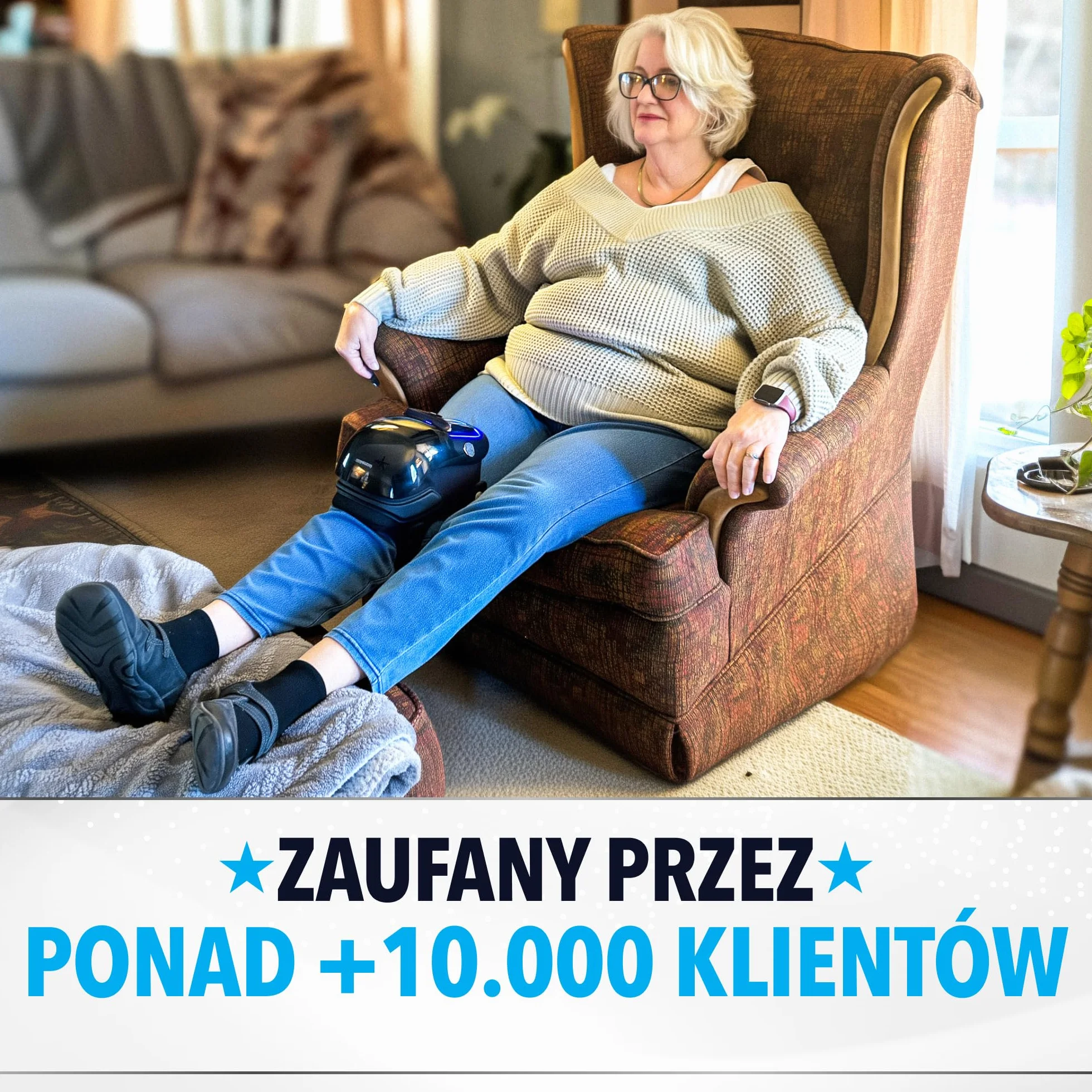 FORTHiQ Pro+ Masażer Kolana z Ciepłem i Czerwonym Światłem Bezprzewodowy Regulowane Paski