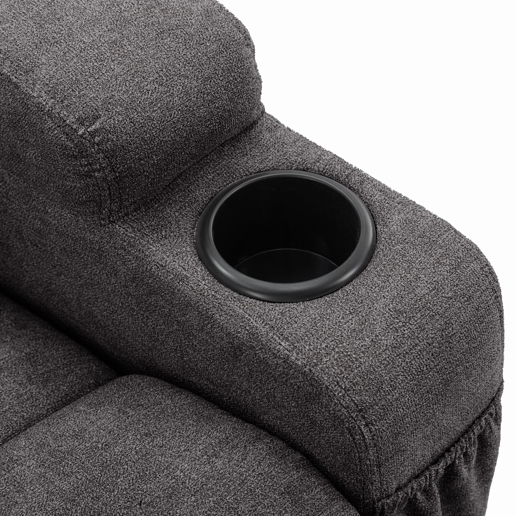 Power Lift Fotel do masażu dla osób starszych, elektryczny fotel podnoszący z ciepłem i masażem, sofa z tkaniny z 2 uchwytami na kubki, boczne kieszenie sterujące do salonu, dostępne w Irlandii