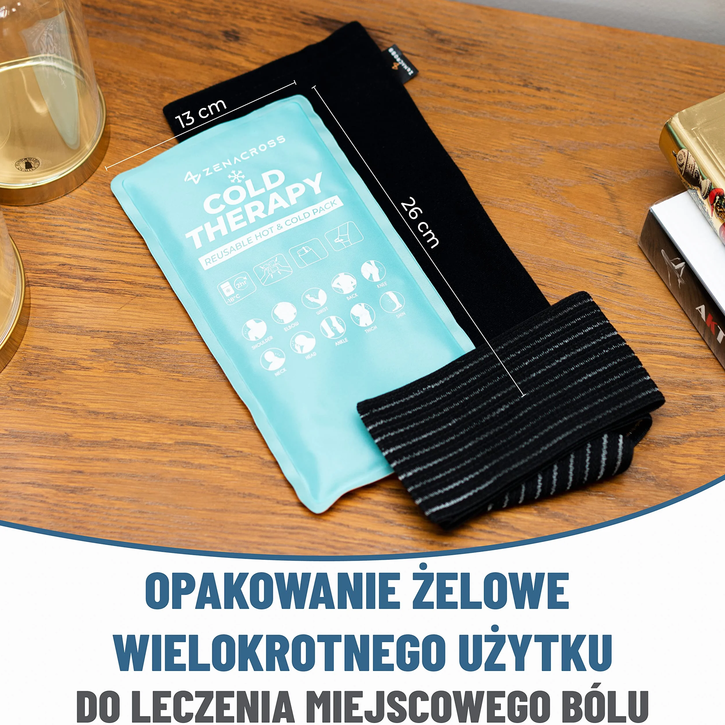 Żelowe Okłady Wielokrotnego Użytku 2x - Gorące Zimne Kompresy - Regulowana Poduszka Ciepła & Zimne Okłady