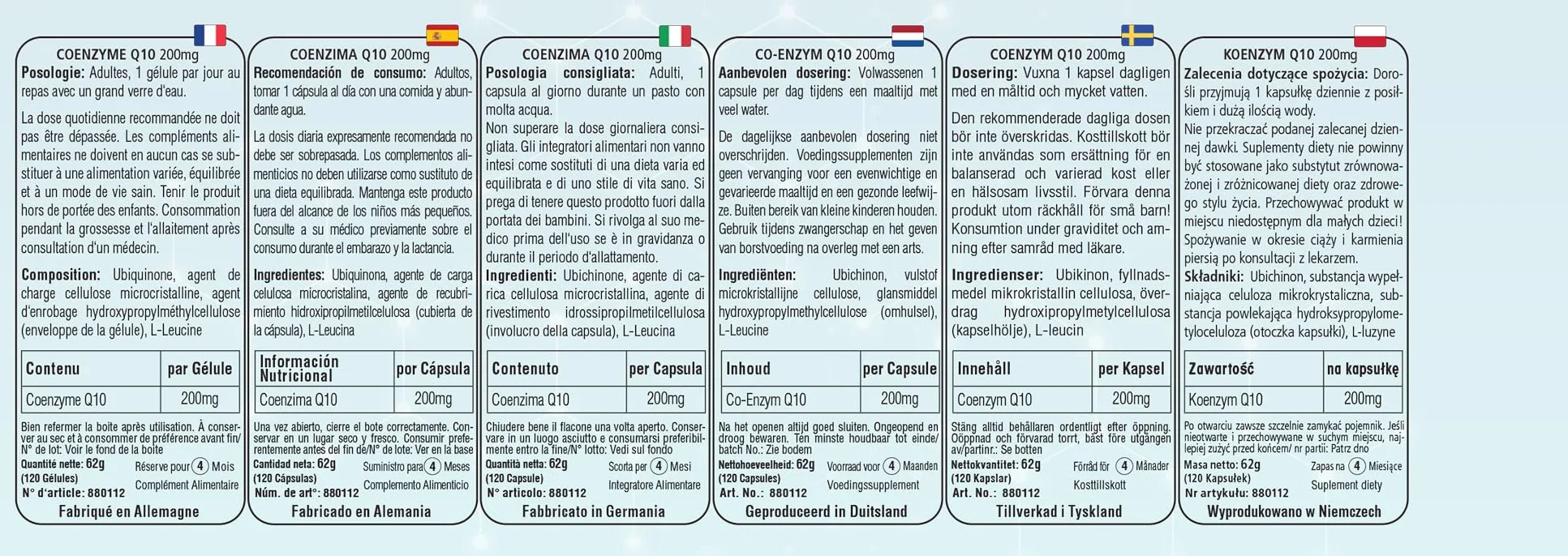 Koenzym Q10 200mg – 120 kapsułek – 200mg na kapsułkę – ubichinon – wysokie stężenie – w 100% wegański – produkcja niemiecka i badania laboratoryjne – NutriFair | Premium & Fair