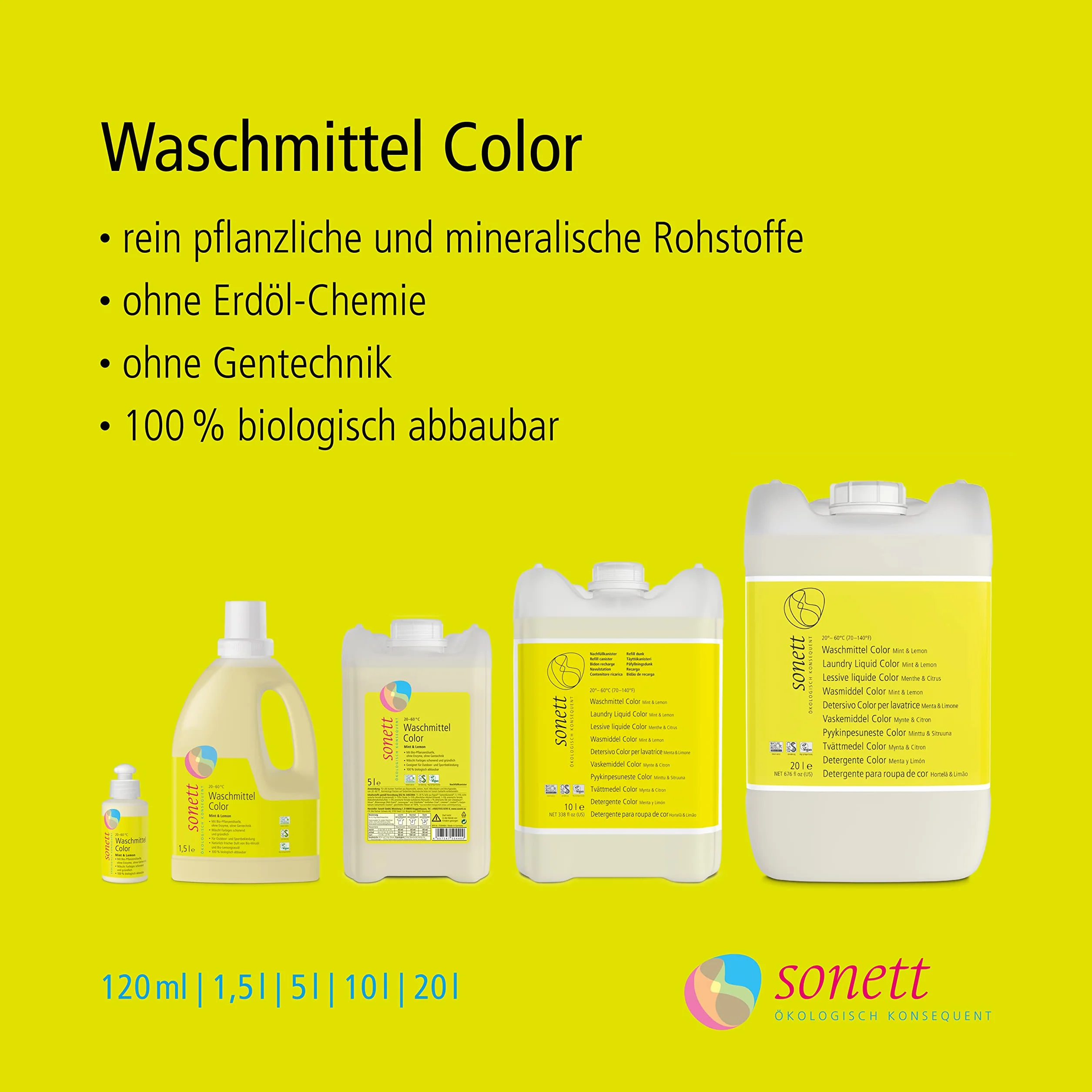 Sonett Środek piorący Color Mint & Lemon 1,5 litra