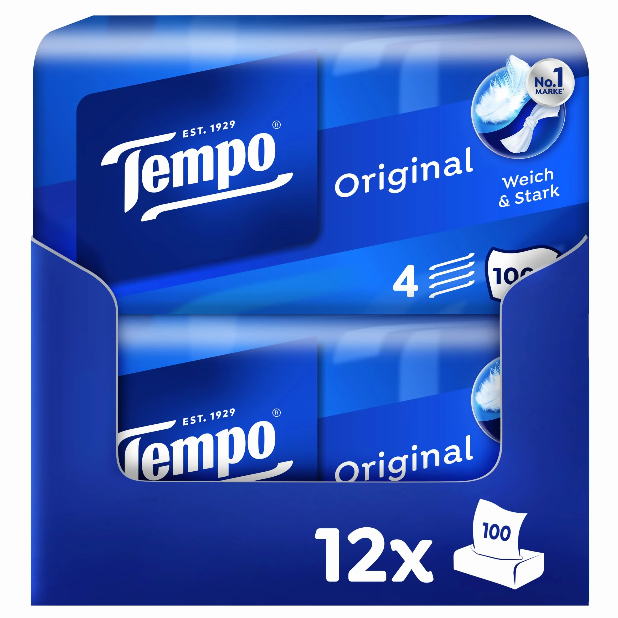 Tempo Chusteczki Higieniczne 12 x 100 Ekonomiczne Oryginalne Opakowanie