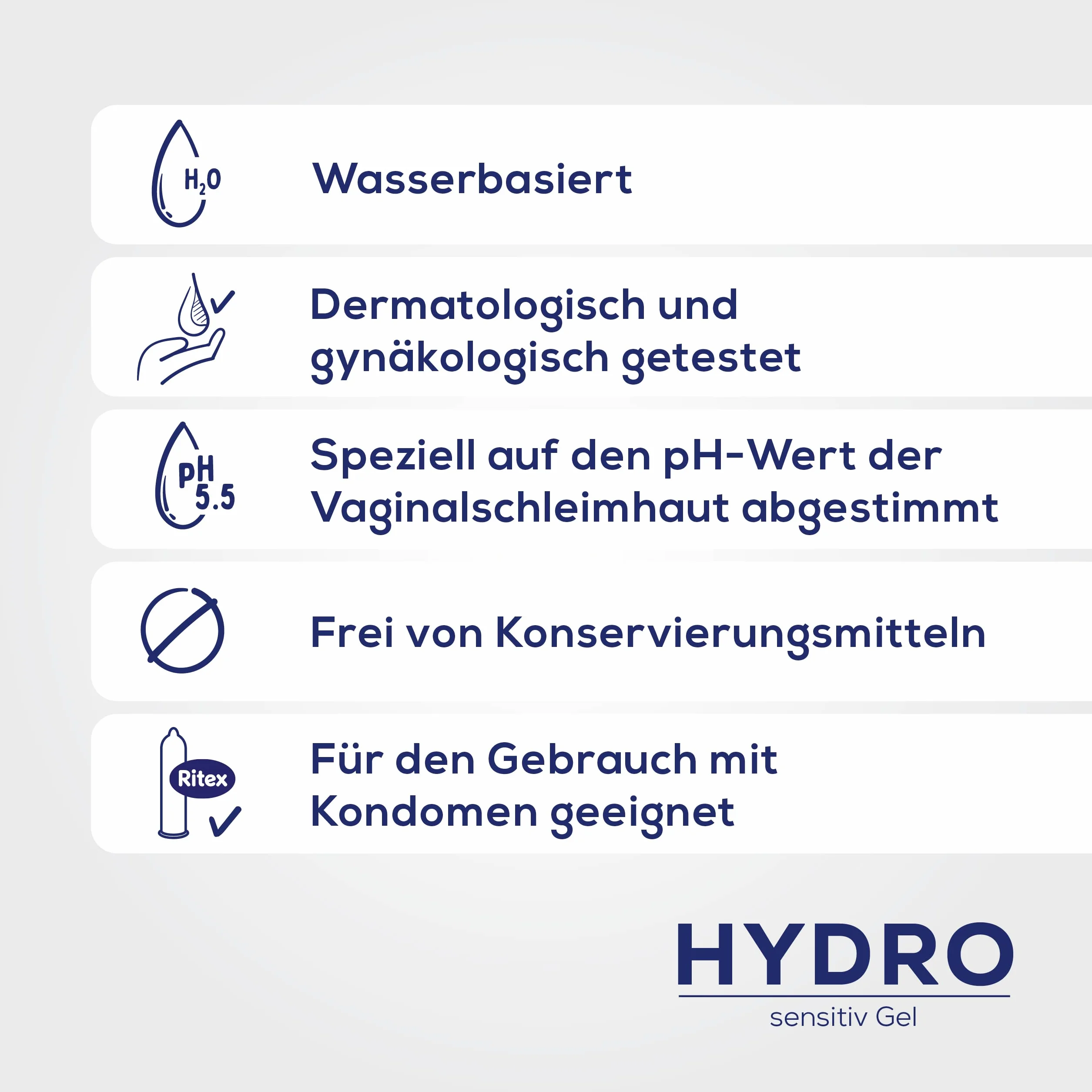 Ritex Żel HYDRO Sensitiv Lubrykant na bazie wody 100 ml Made in Germany