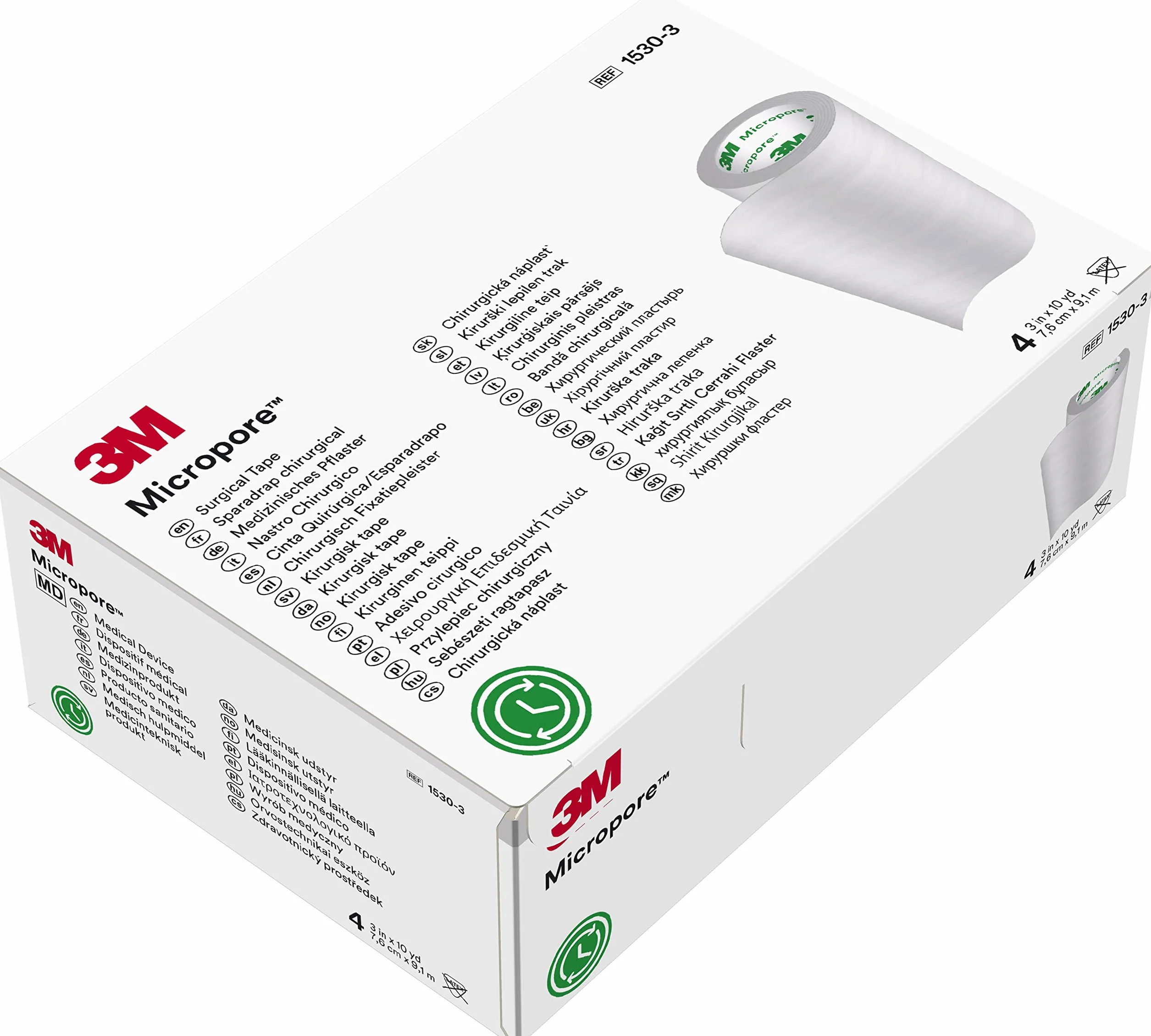 3M Mikropore MM1530-3 taśma pomiarowa 7,5 cm x 10 m opakowanie 4 szt.