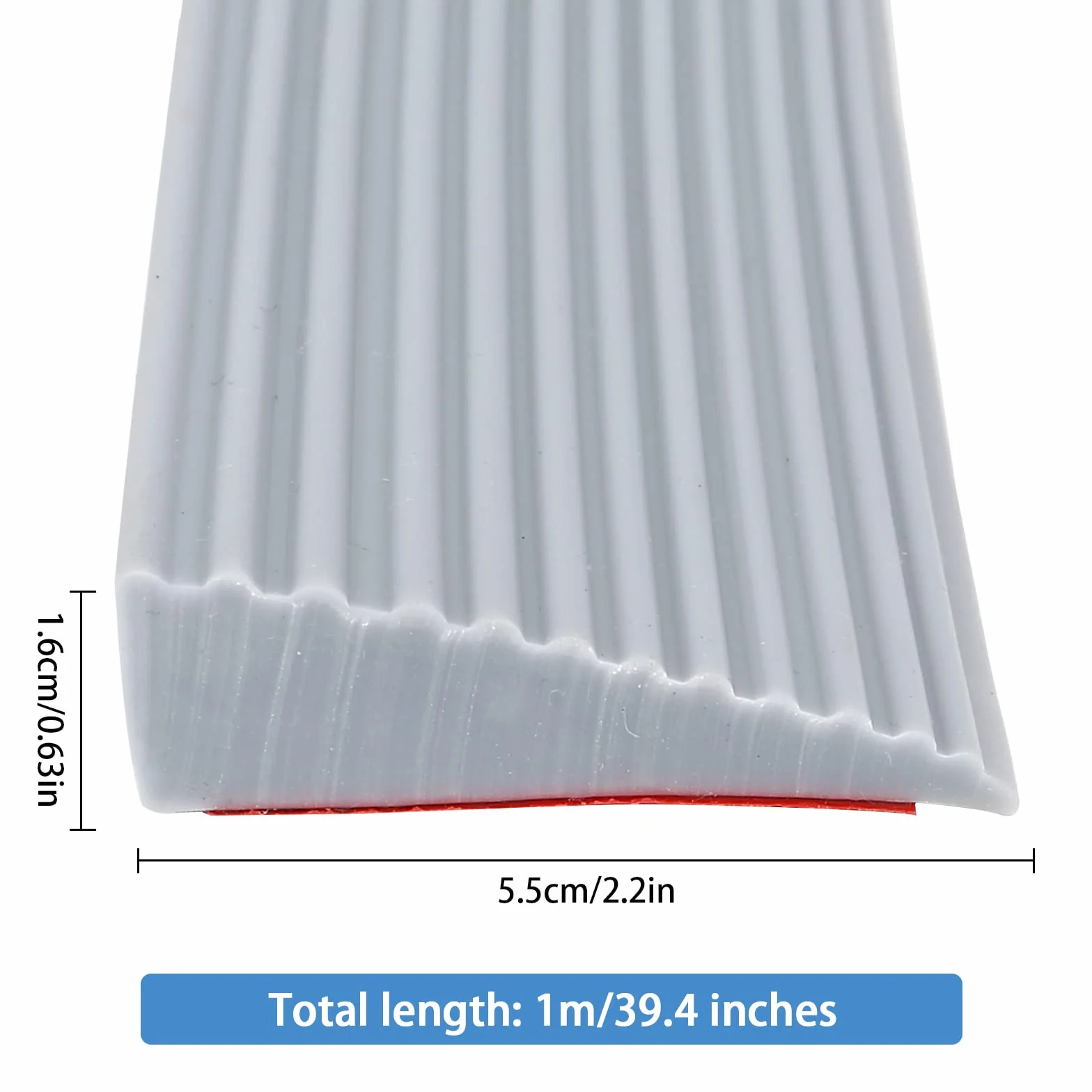 Rampa progowa 100 x 5,5 x 1,6 cm, taśma do progów drzwi, antypoślizgowa powierzchnia, silikonowa listwa przejściowa do podłogi, otwieranie drzwi do roweru, wózka inwalidzkiego, czyszczenia, robota,