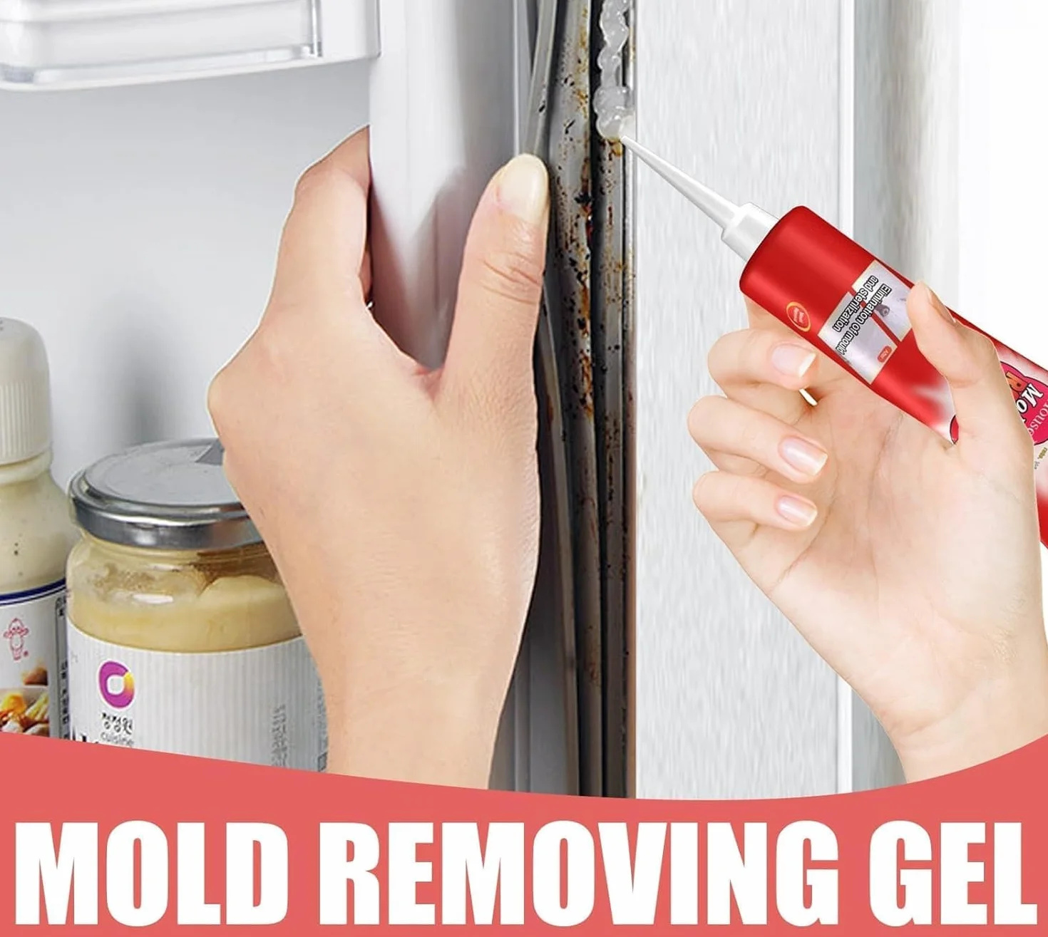 2 pcs Flinzor Mold Remover,Magic Mold Remover Gel,Powerful Quick Mold Remover Gel,Household Mould Removal Gel for Kitchen Bathroom Tile Stains Sink