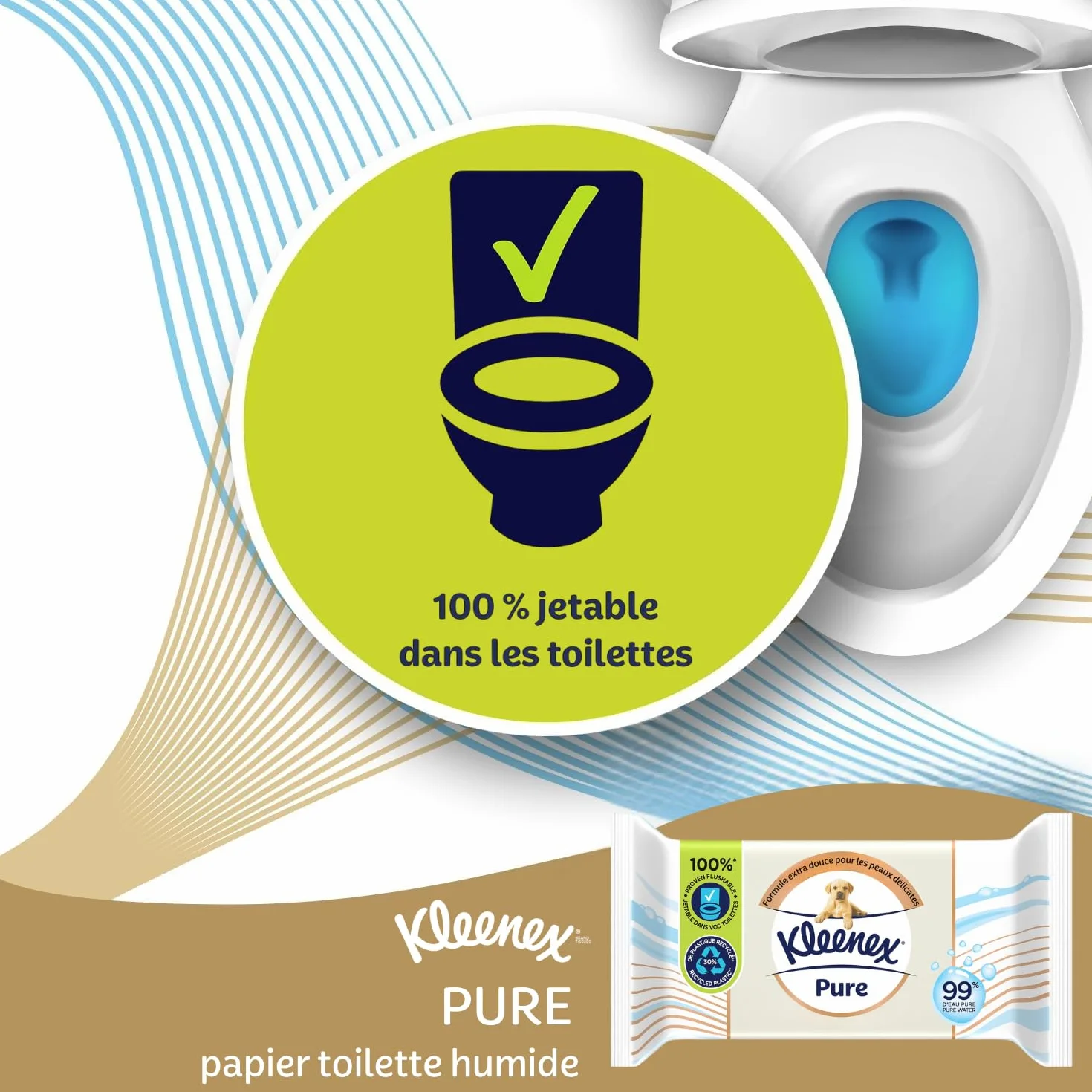 KLEENEX Mokry papier toaletowy 12 opakowań po 38 arkuszy podwójna grubość bez plastiku