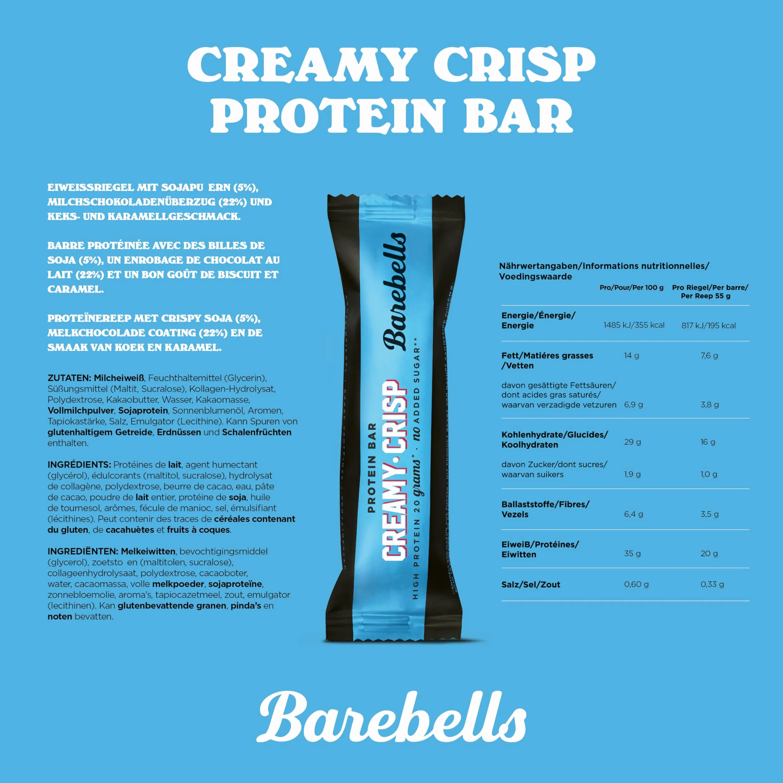 Barebell Protein Bars Inhoud - Smaak Creamy Crisp