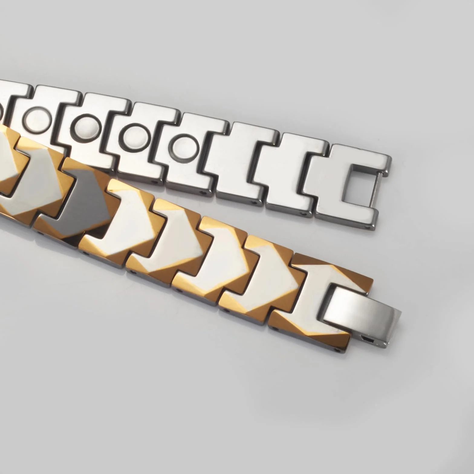 YINOX Super magnetyczna bransoletka męska, magnetyczna złota bransoletka ze stali wolframowej, męska bransoletka ze stali wolframowej, zawiera 22 magnesy neodymowe i pudełko prezentowe (21,5 cm)