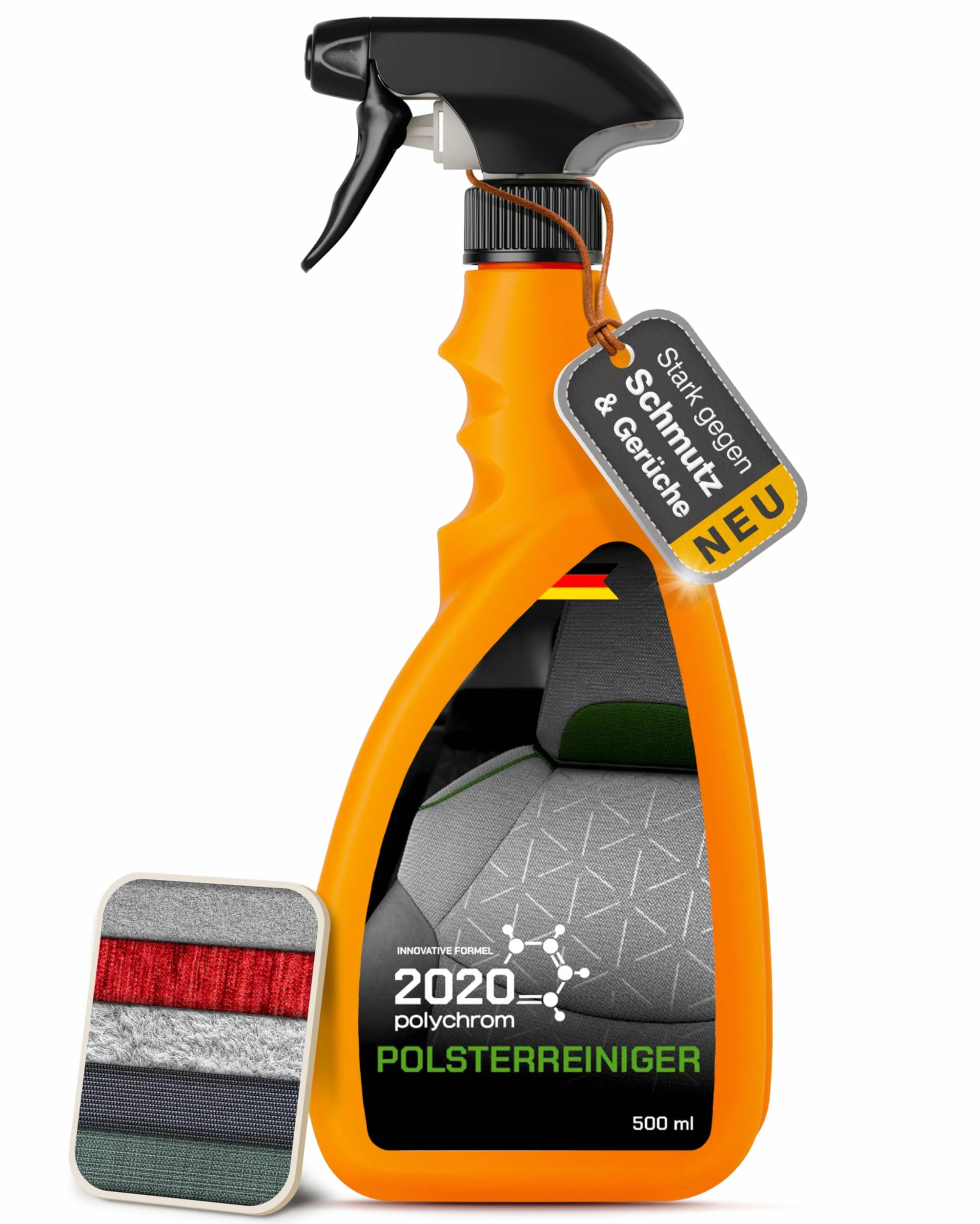 Środek do czyszczenia tapicerki w sprayu 500 ml do foteli samochodowych, sof, kanapy i materacy – środek do czyszczenia tekstyliów i plam – materiał na meble i tapicerkę samochodową – pianka lub