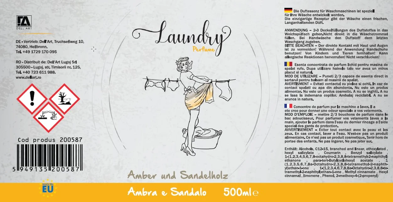 Perfumy do prania 500 ml bursztyn drzewo sandałowe