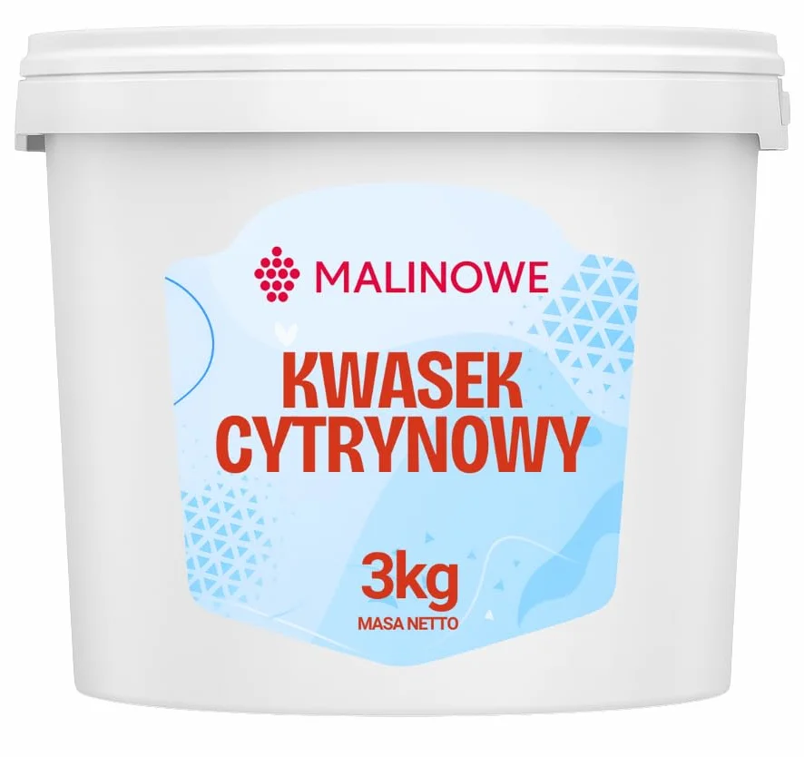 Malinowe KWASEK CYTRYNOWY 3x1kg Wiaderko Kwas Spożywczy E330 Premium
