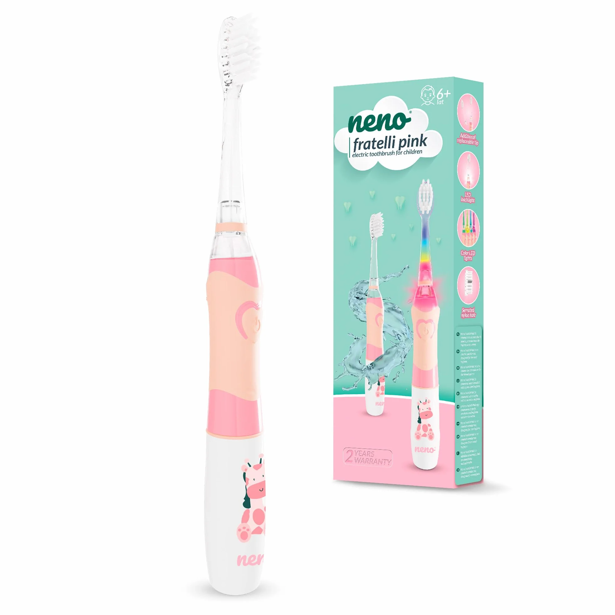 Neno Fratelli Pink Elektryczna Szczoteczka do Zębów dla Dzieci