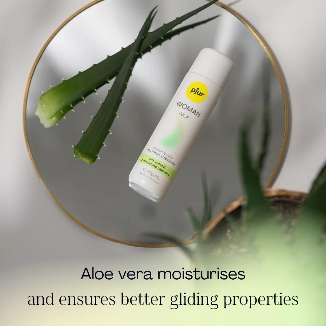 pjur WOMAN Aloe - lubrykant hydrożelowy z aloesem - dla wrażliwej skóry kobiet - więcej przyjemności i pielęgnacji podczas seksu (100ml)