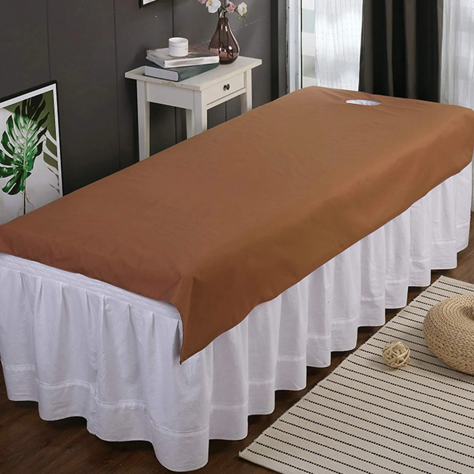 2 sztuki wodoodpornych, olejoodpornych obrusów z miękkiej bawełny wielokrotnego użytku z otworem na łóżko [# 3], prześcieradła do masażu spa, podkładki i pokrowce Sprzęt do ćwiczeń