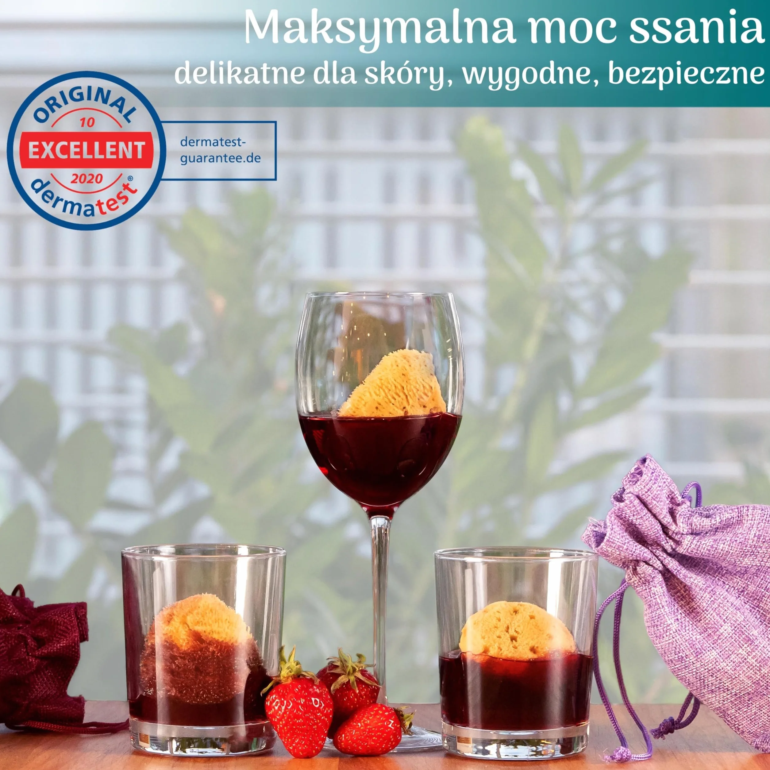 tom&pat® Naturalna gąbka menstruacyjna • alternatywa dla tamponów • wielokrotnego użytku zmywalna • Dermatest doskonały • pojemnik podróżny • jakość premium Grecja (Roz. M, 5 x 5-7 cm)
