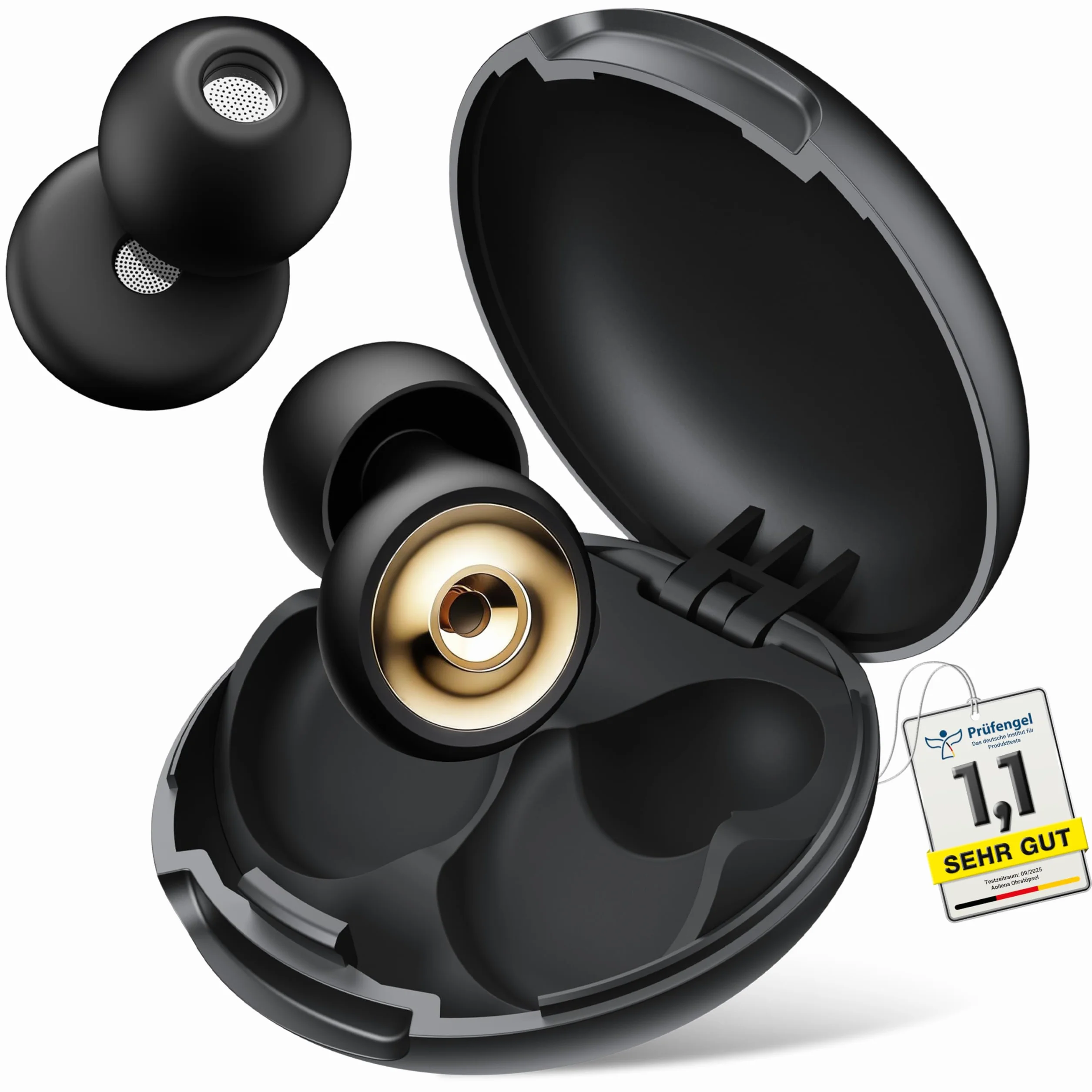 Pro-Komfort Zatyczki do Uszu z Filtrem Metalowym 46dB Redukcja Hałasu Nano-Silikon 4 Rozmiary XS-L