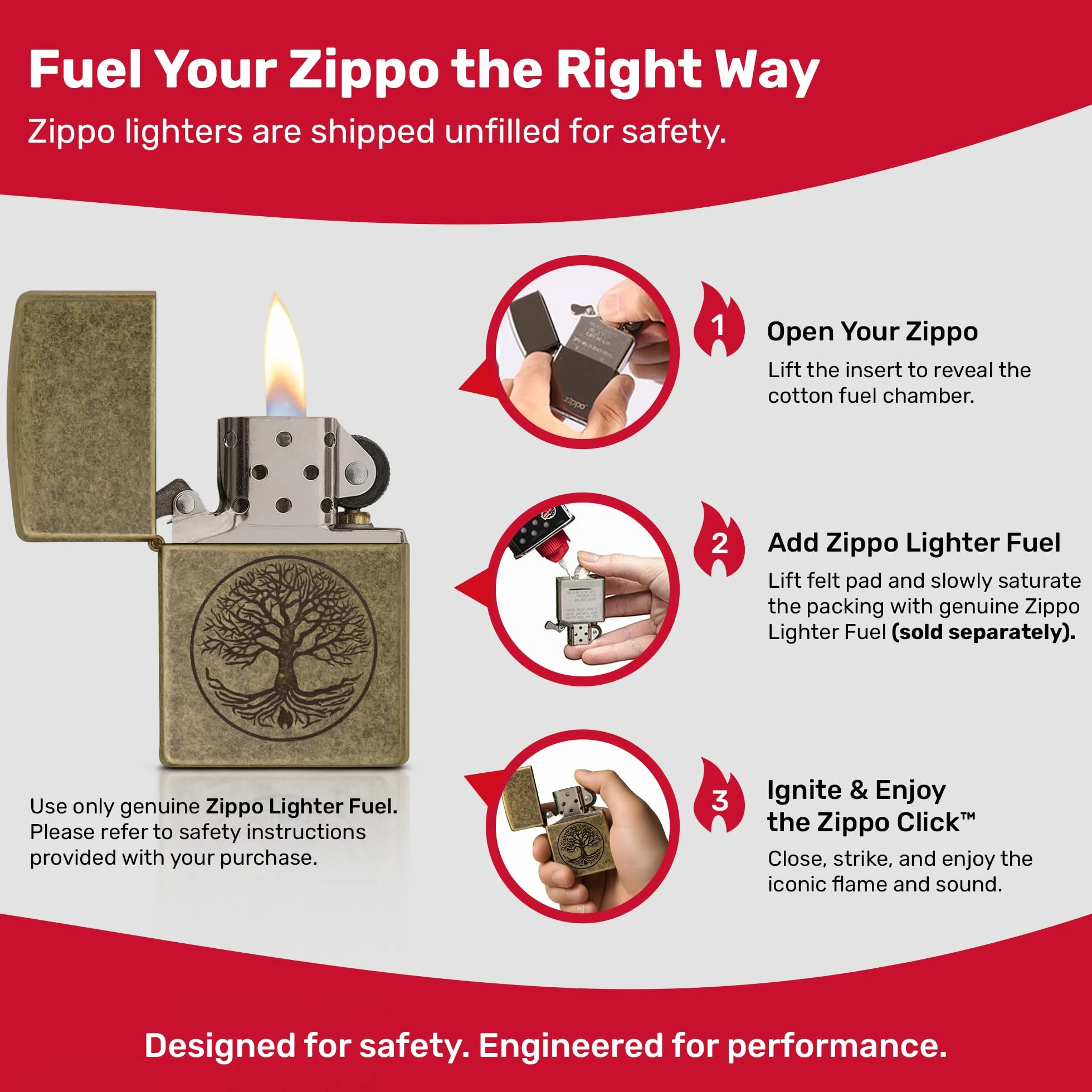 Zippo Zapalniczka Sztormowa Tree Of Life Antyczny Mosiądz Lustro Wiatroszczelna Konstrukcja