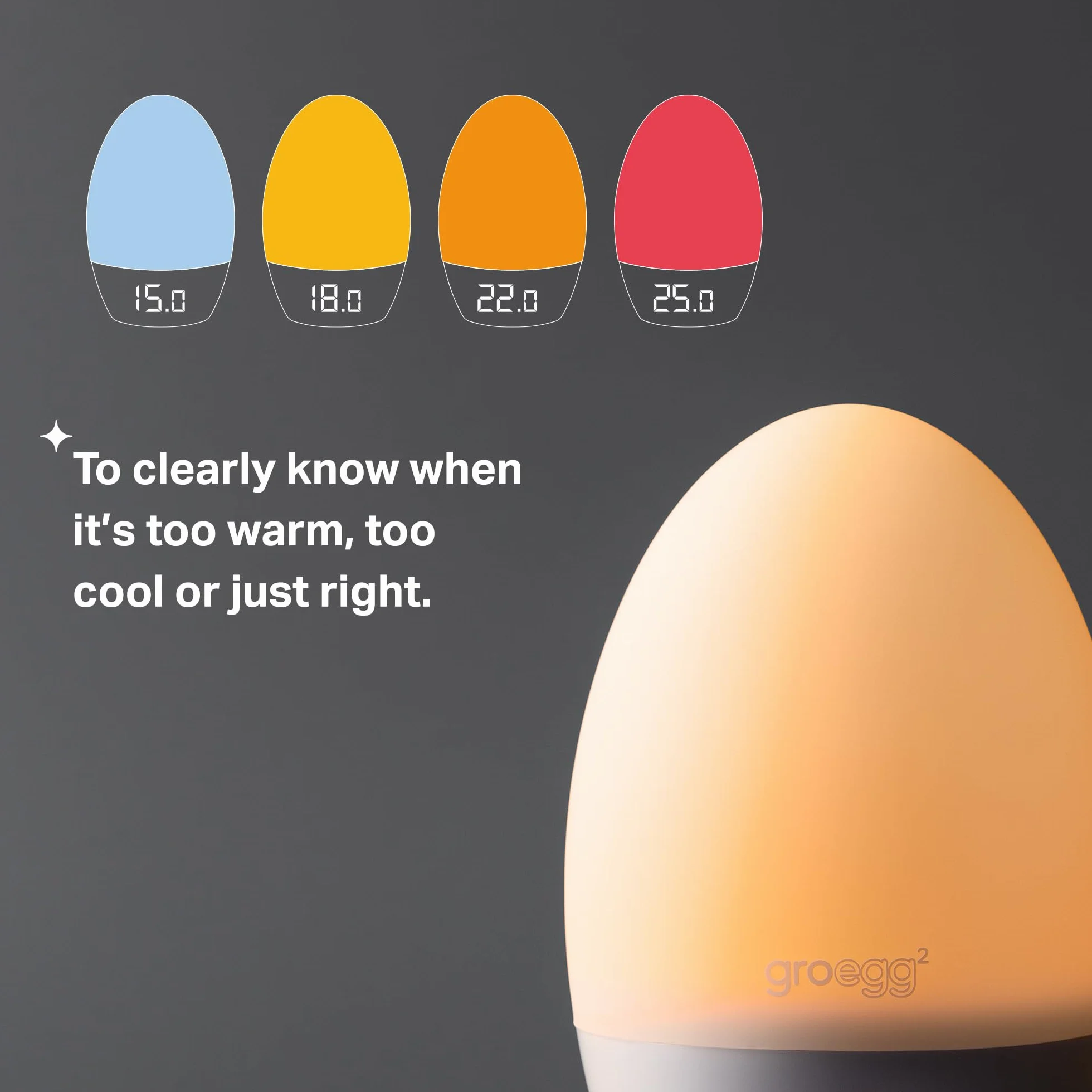 Tommee Tippee GroEgg2 Digital Colour Changing Room Thermometer Night Light USB Powered
