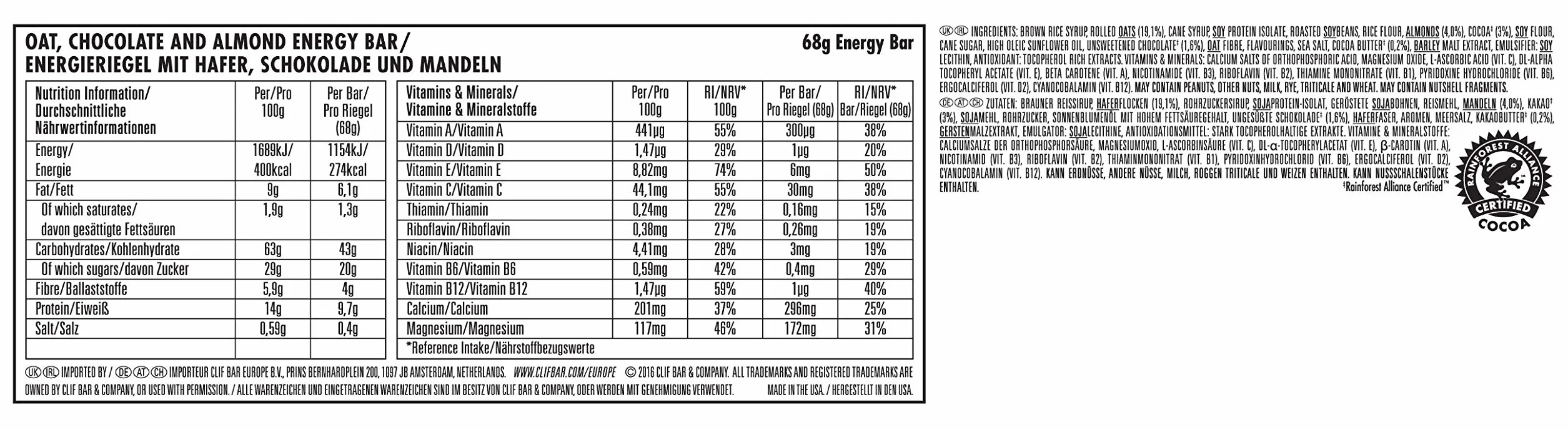 CLIF Bar Pakiet próbny batonik energetyczny masło orzechowe 18 sztuk