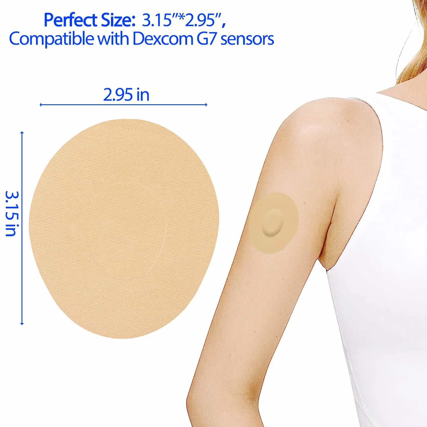 plastrów Dexcom G7 20 sztuk,oddychające i przyjazne dla skóry plastry CGM do uprawiania sportu i kąpieli, wodoodporna i bezlateksowa taśma mocująca,10 dni przyczepności