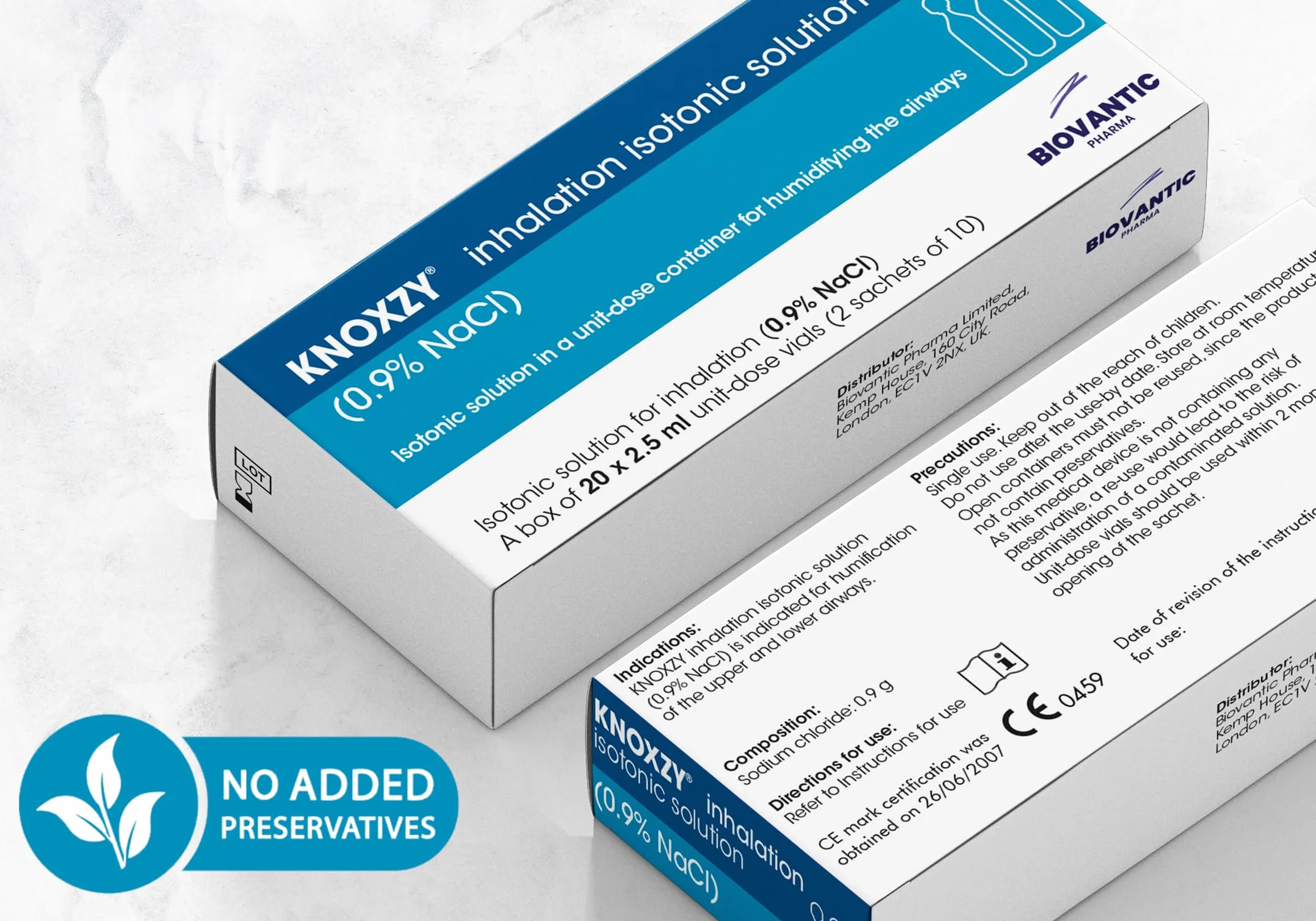 KNOXZY izotoniczny 0,9% chlorek sodu - NaCl roztwór soli fizjologicznej do inhalacji nawilżający drogi oddechowe – 20 x 2,5 ml fiolki z pojedynczą dawką