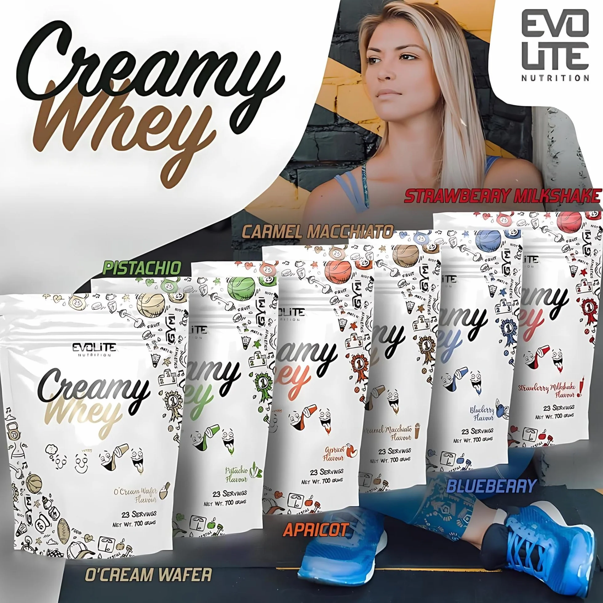 Evolite Nutrition Creamy Whey Conditioner z maślanką 700 g Proszek białkowy BCAA