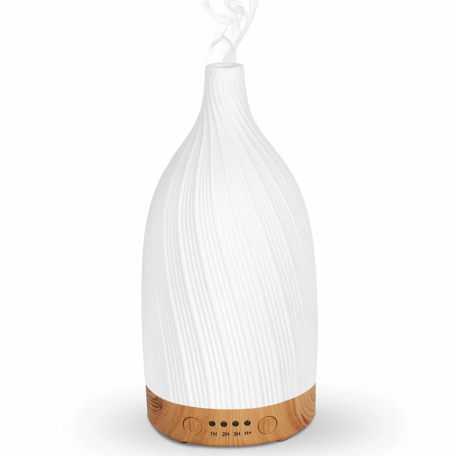 Dyfuzor zapachów GuKKK ceramiczny biały do olejków eterycznych z regulacją mgły LED 7 kolorów