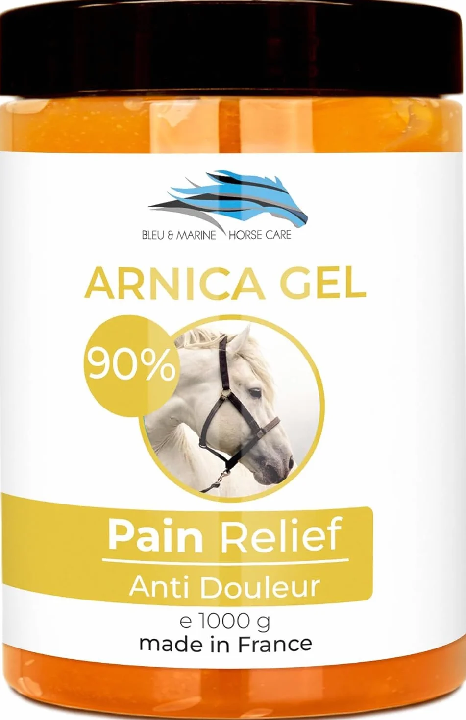 Pferdebalsam Żel Arnica Montana 90% Szybkie działanie 100% Naturalny Ziołowy Środek Uśmierzający Ból Przeciwzapalny Środek Przeciwbólowy Sport Żel Arnica Montana i Aloe Vera Konie - 1000 g