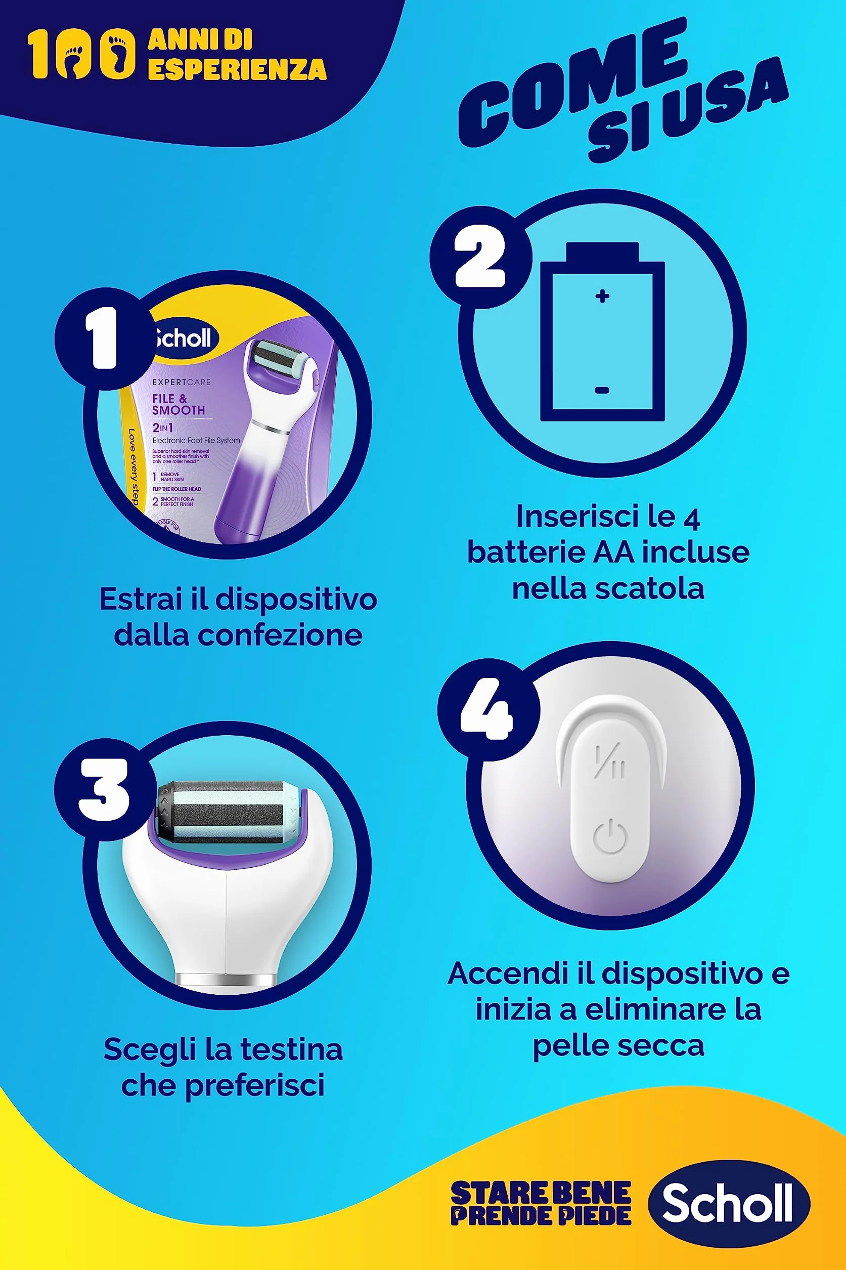 Scholl Expertcare 3198213 Pilnik, Biały/Fioletowy, 1 Sztuka