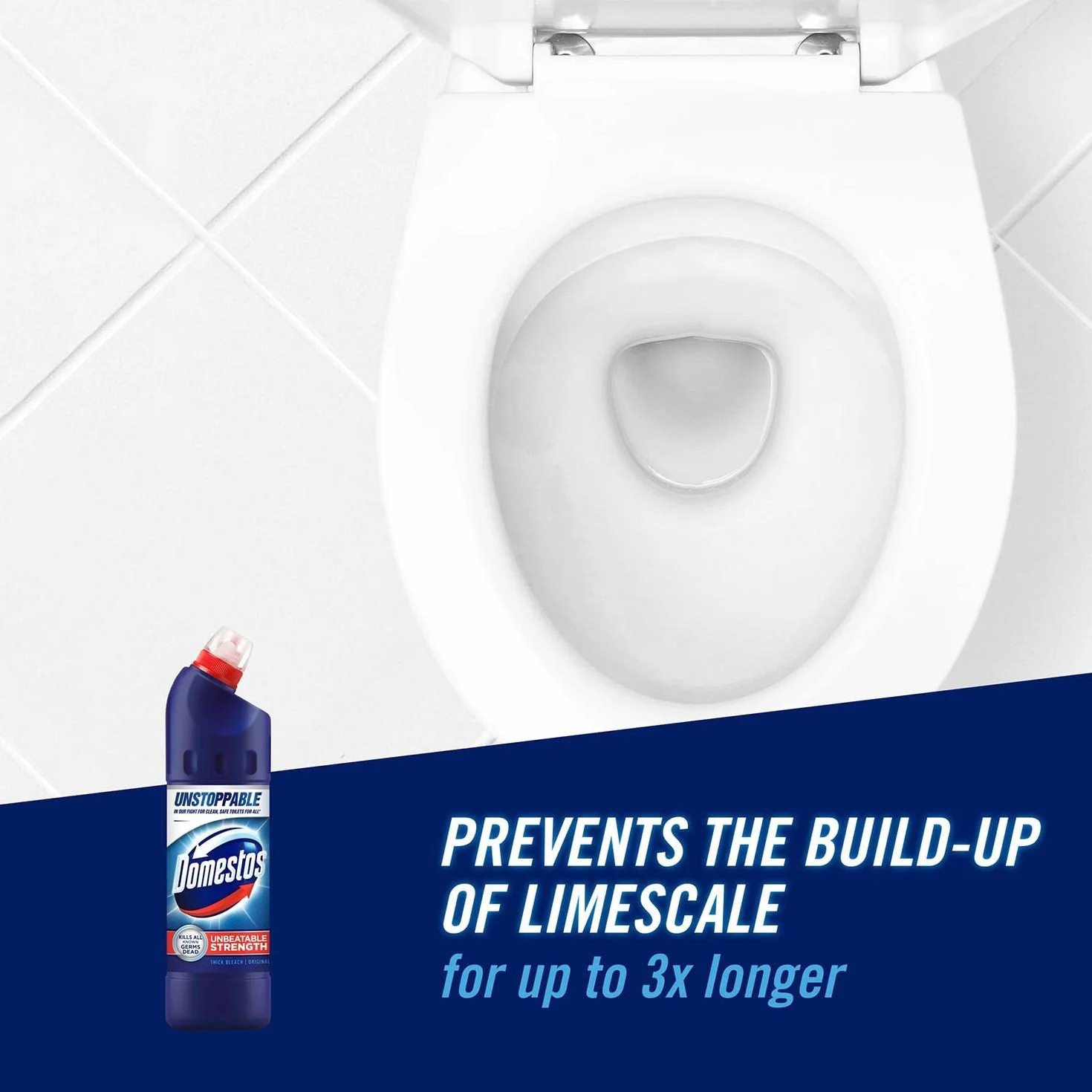Domestos Niebieski oryginalny wybielacz 750 ml - pudełko 9 szt