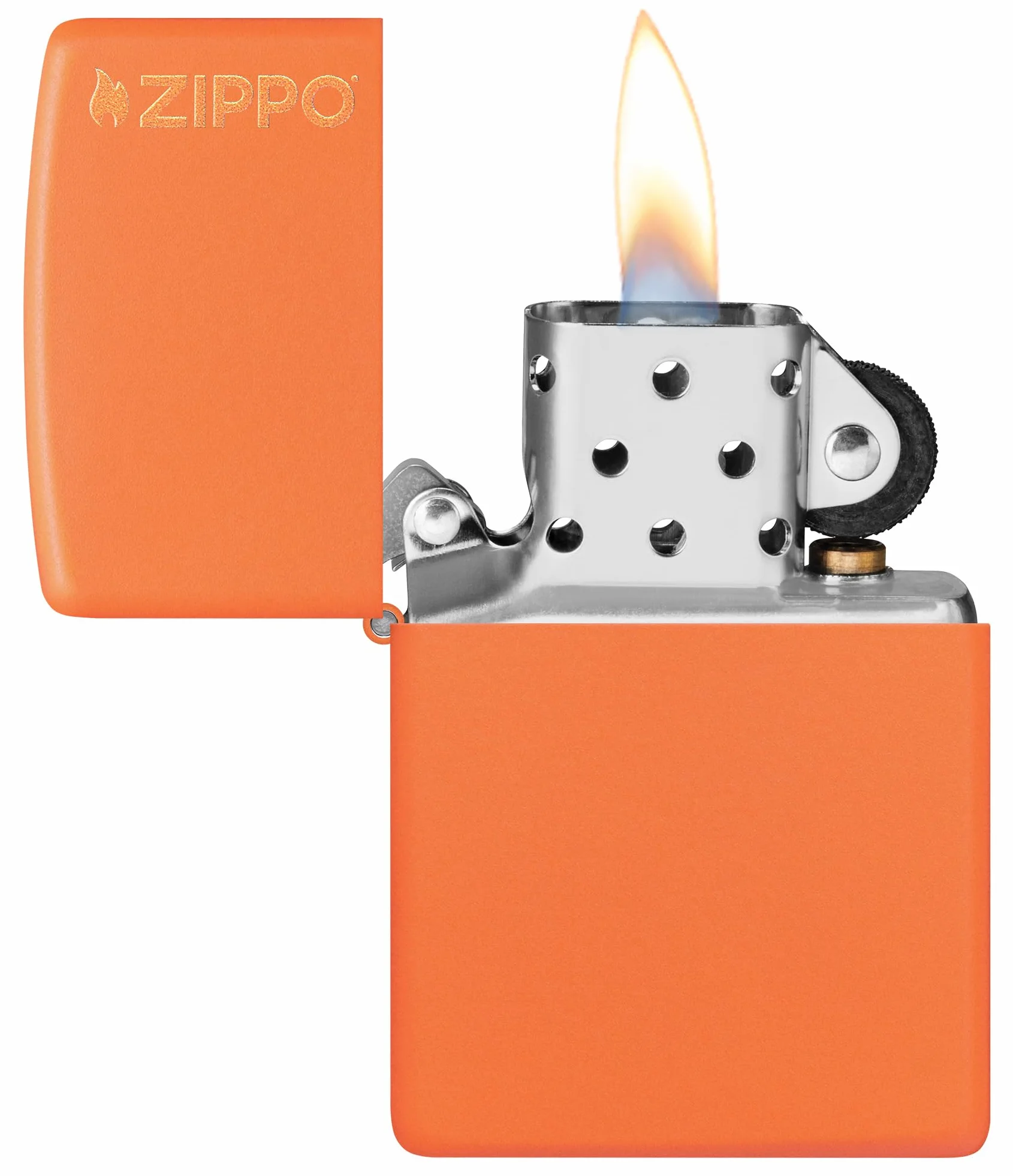 Zippo Zapalniczka Sztormowa Pomarańczowa Matowa Kolorowy Nadruk Odporna na Wiatr Wielokrotnego Użytku