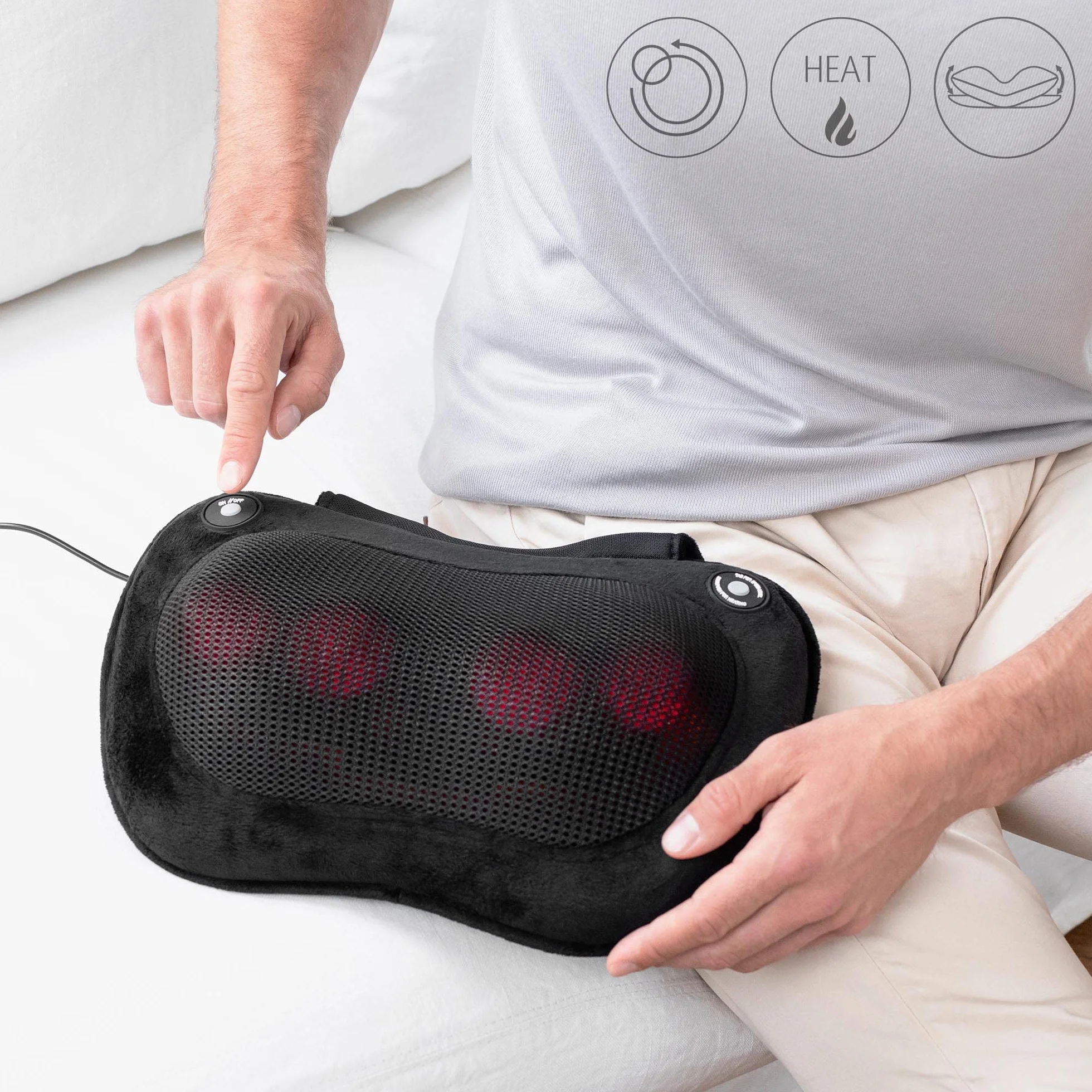 Medisana MC 850 poduszka do masażu Shiatsu z ogrzewaniem, 4 głowice, czerwone światło