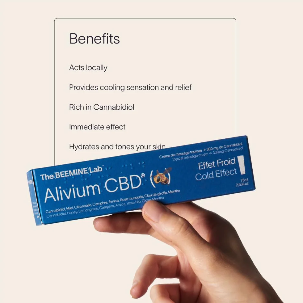 Alivium CBD Cold 75 ml Krem do masażu z CBD, arniką, miętą i miodem na mięśnie i stawy