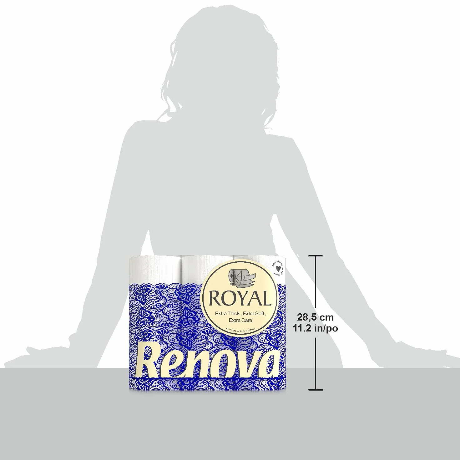 Renova Royal 200045194 Papier Toaletowy, Biały, 9 Sztuk