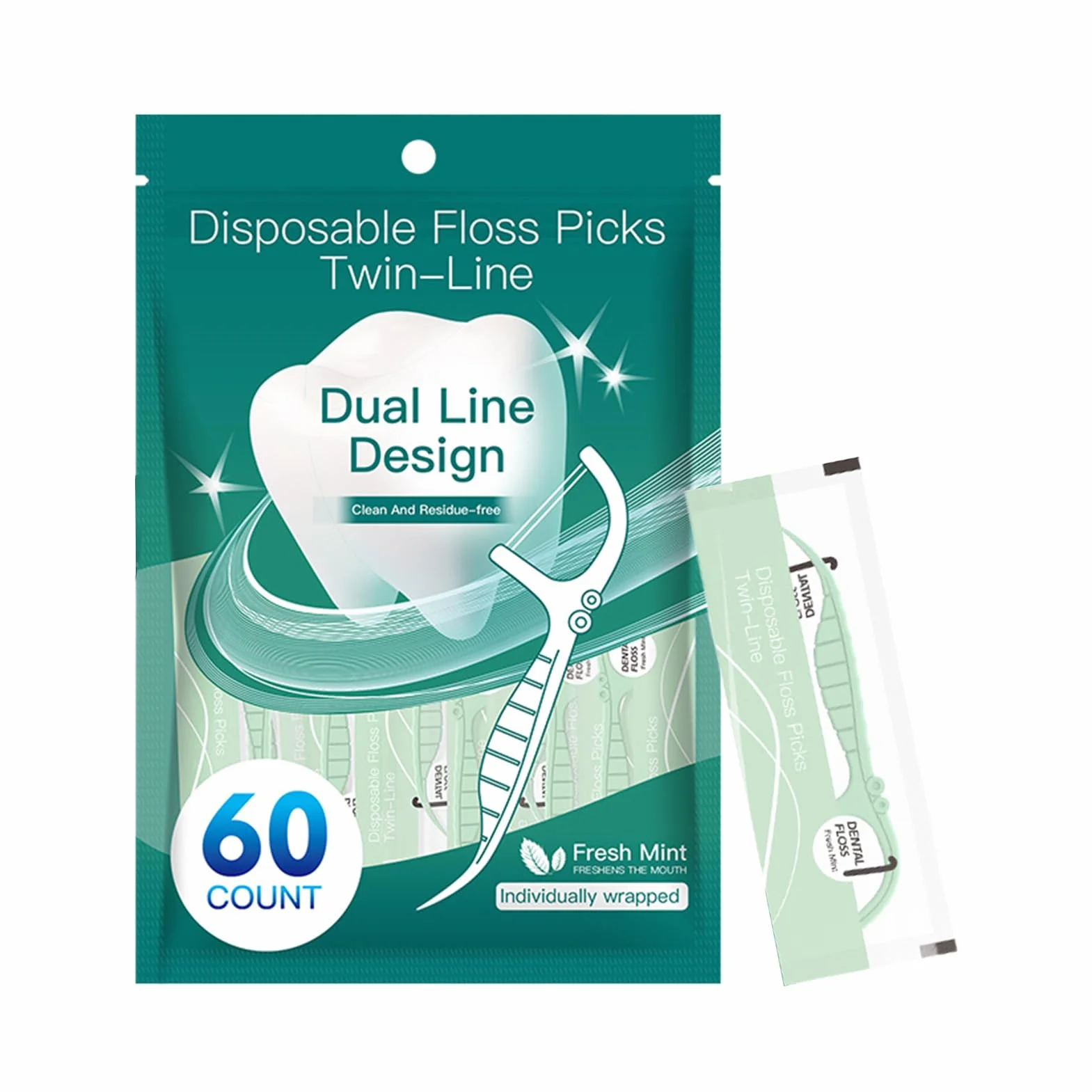 Floss Sticks for Adults - Double Thread Tooth Picks Flossers | Durable Cleaning Tools for Adults and Children, Beauty & Health Care for Braces Travel Home Office, Daily Hygiene