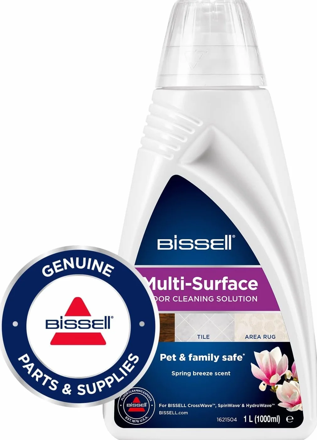 BISSELL Multi-Surface Floor Cleaning Solution, do odkurzaczy BISSELL CrossWave i SpinWave, 1 l, codzienne czyszczenie szczelnych, twardych podłóg i dywaników, 1789L
