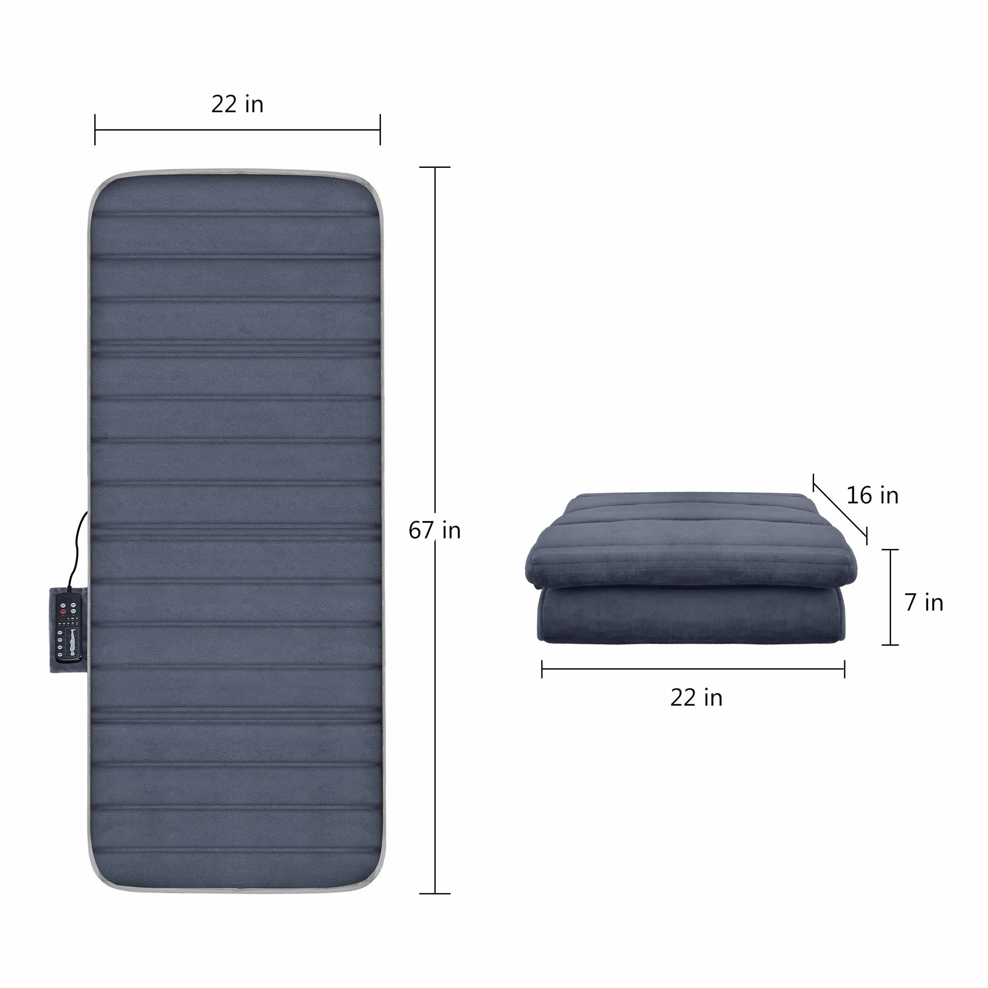 COMFIER Elektryczny materac do masażu z 10 wibrującymi silnikami, 2 terapii podkładka termiczna z automatycznym wyłączaniem, podgrzewana podkładka na materac do masażu dla ulgi w bólu pleców