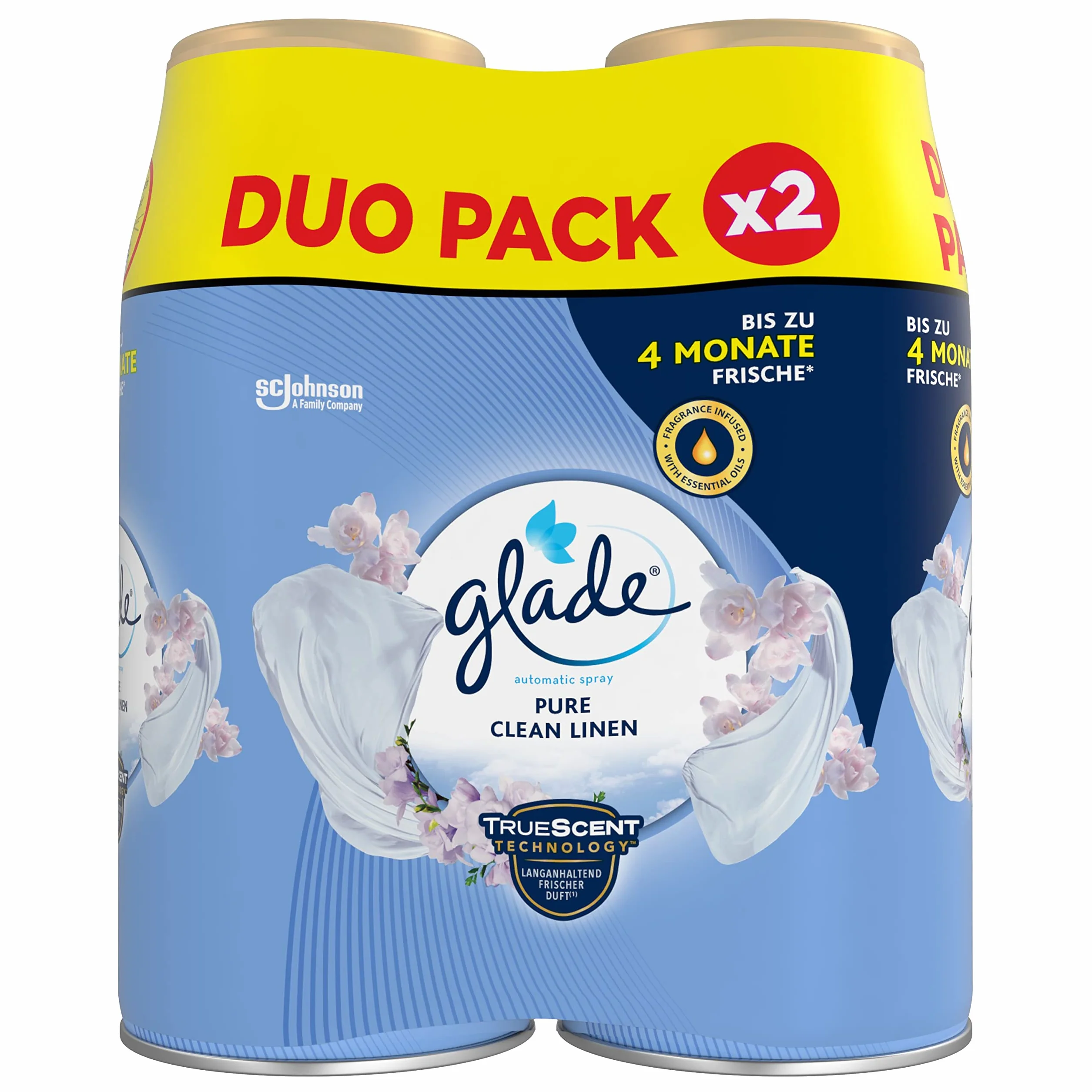 Glade Brise Automatic Spray odświeżacz powietrza dwupak Pure Clean Linen 2 x 269 ml