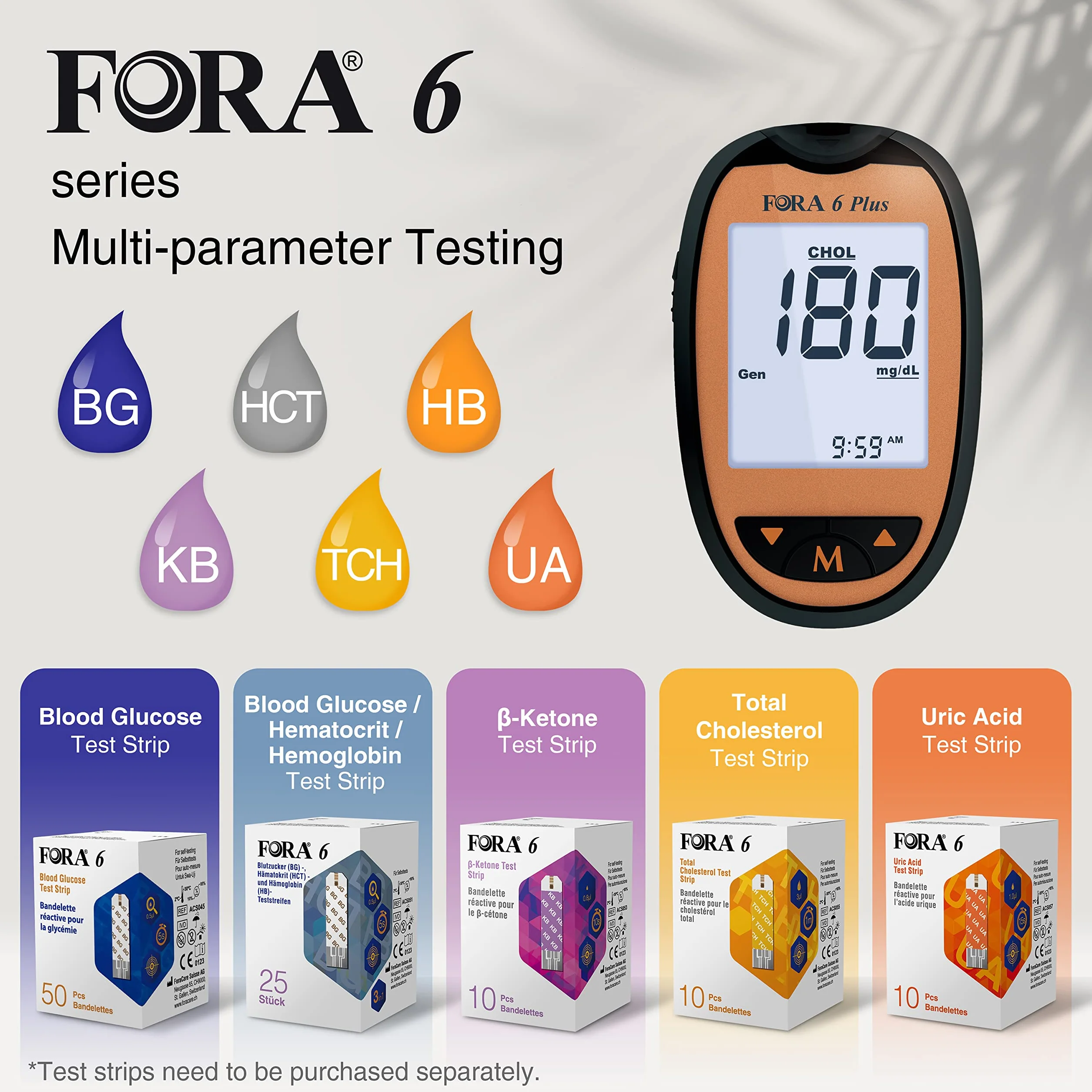 FORA 6 Uric Acid Test Strip (ACS057, Foil) (2 szt./pudełko) (Niemcy) x 1