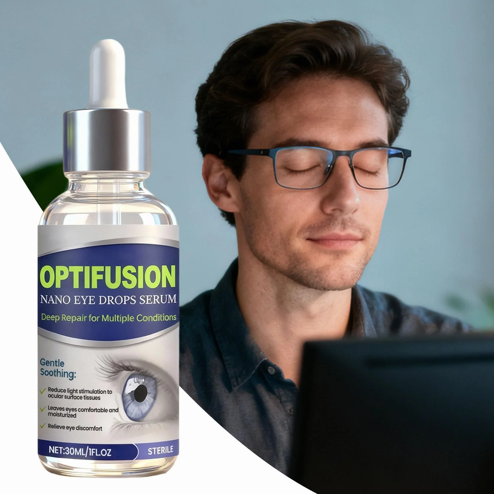 Produkty do suchych oczu | 30 ml Delikatny płyn pielęgnacyjny | Naturalne środki nawilżające do oczu - dla kobiet starszych mężczyzn miłośników telefonów komputerowych technika podróży