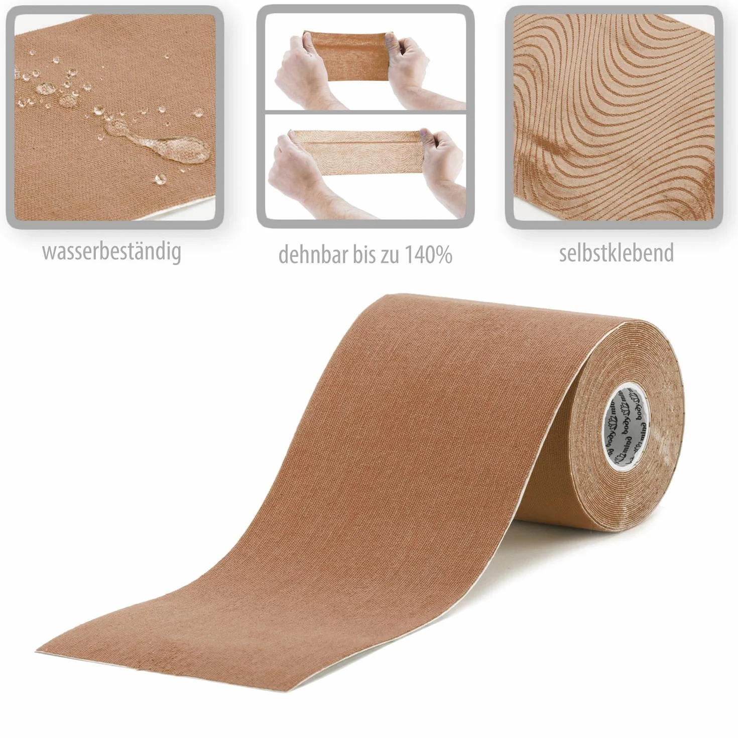 Body & Mind Taśma kinezjologiczna hipoalergiczna wodoodporna 2,5 cm 5 cm 10 cm