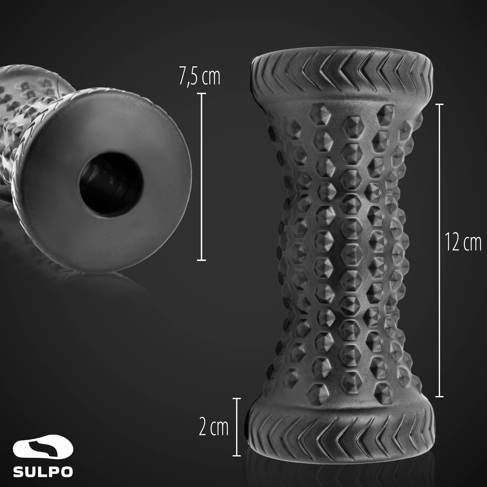 SULPO Wałek do stóp - Masażer do stóp - Ergonomiczny wałek do masażu stóp - Łagodzenie zapalenia powięzi podeszwowej, ostrogi piętowej, bólu stopy - Foot roller - Foot massager